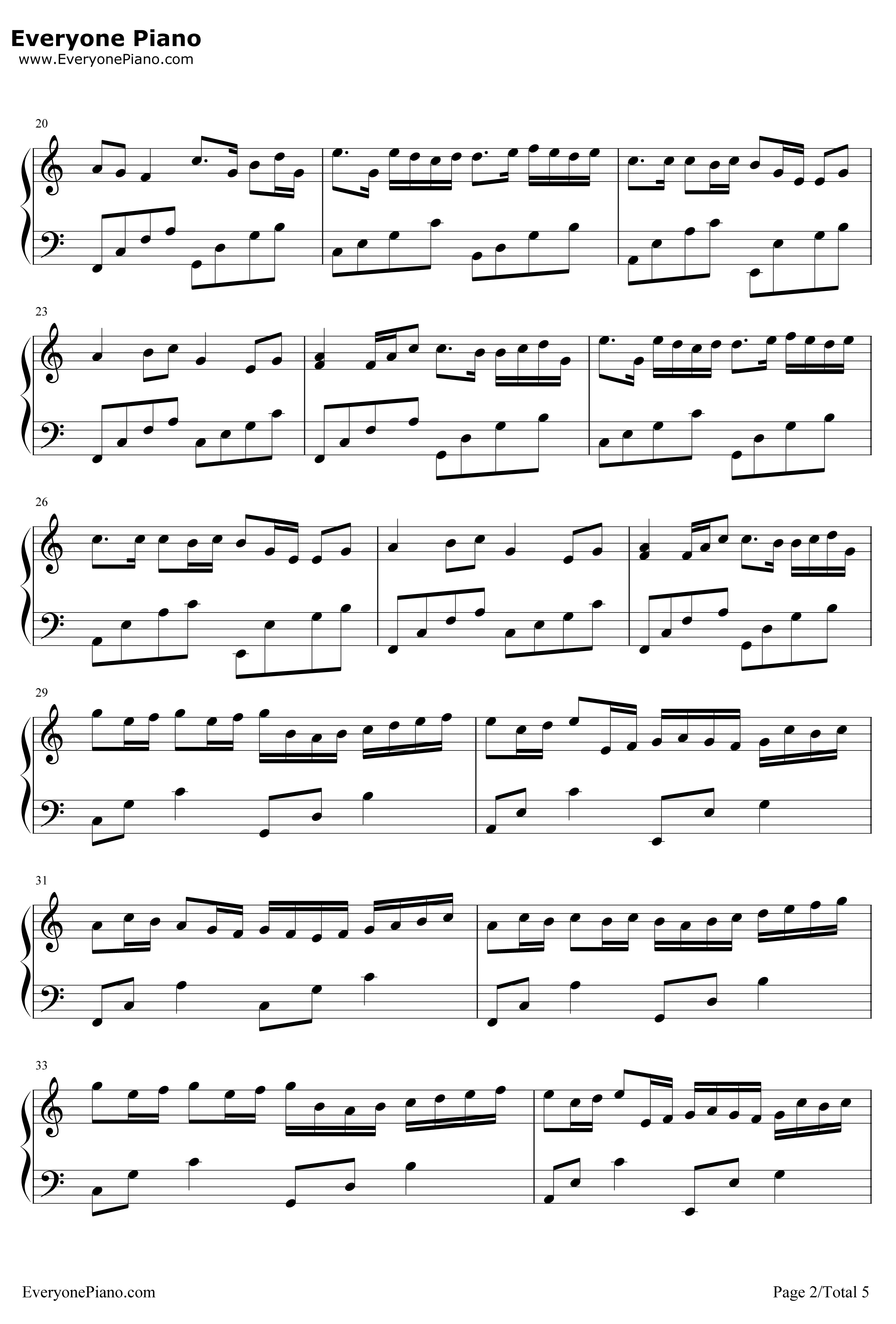 卡农钢琴谱-帕海贝尔-Canon2