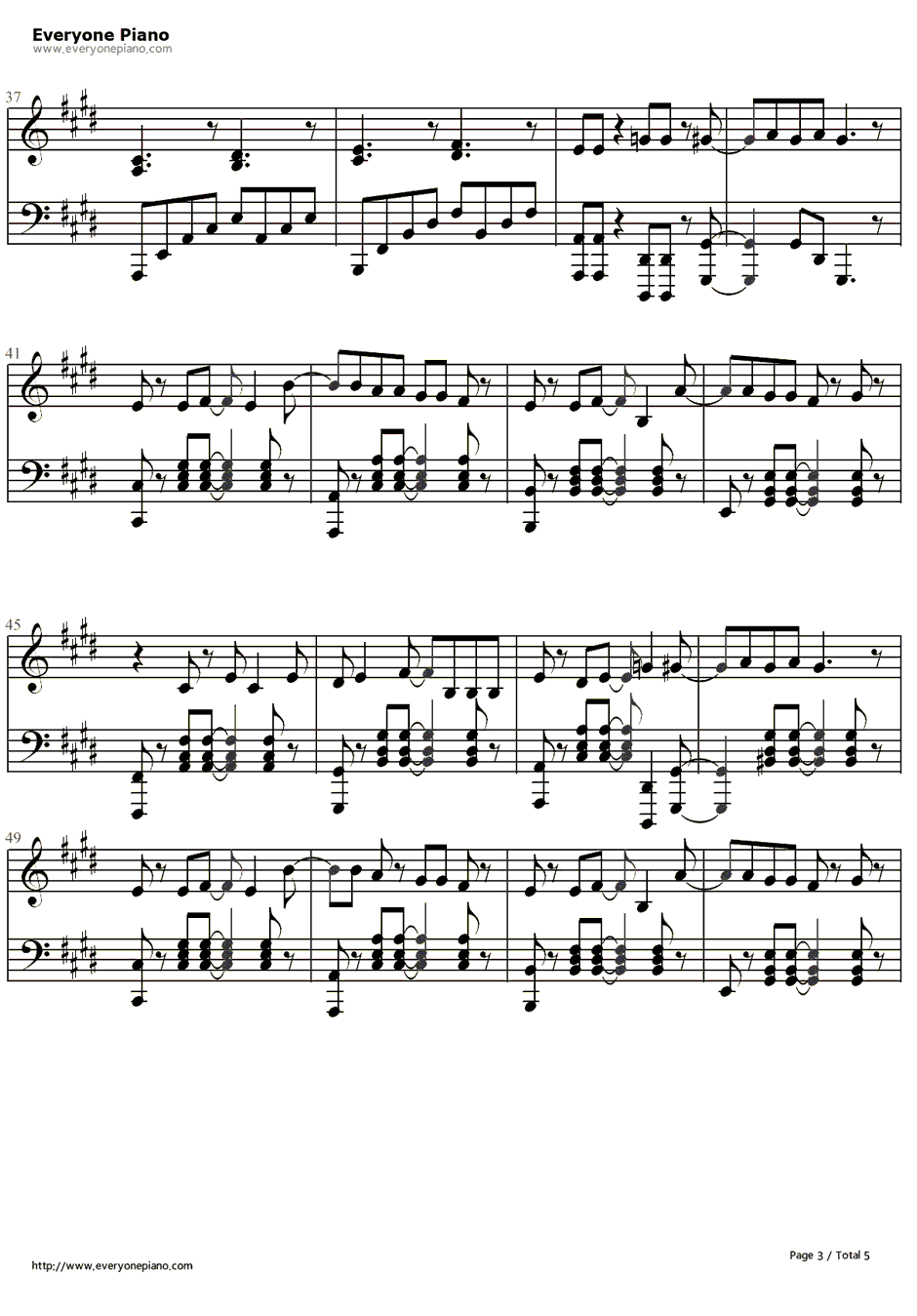 キャットフード钢琴谱-初音ミク3
