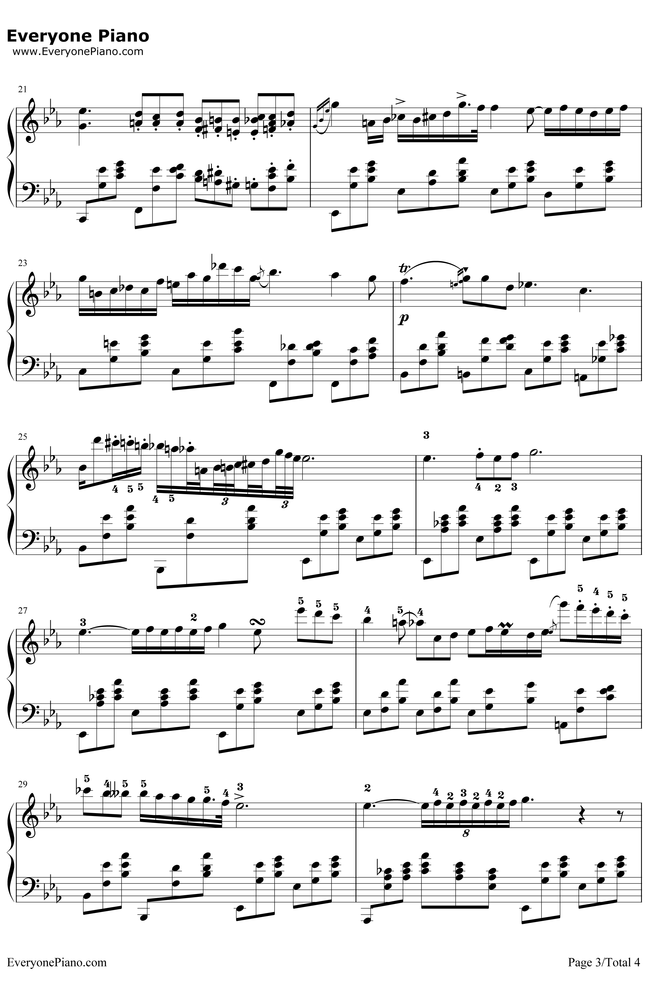 降E大调夜曲钢琴谱 -肖邦3