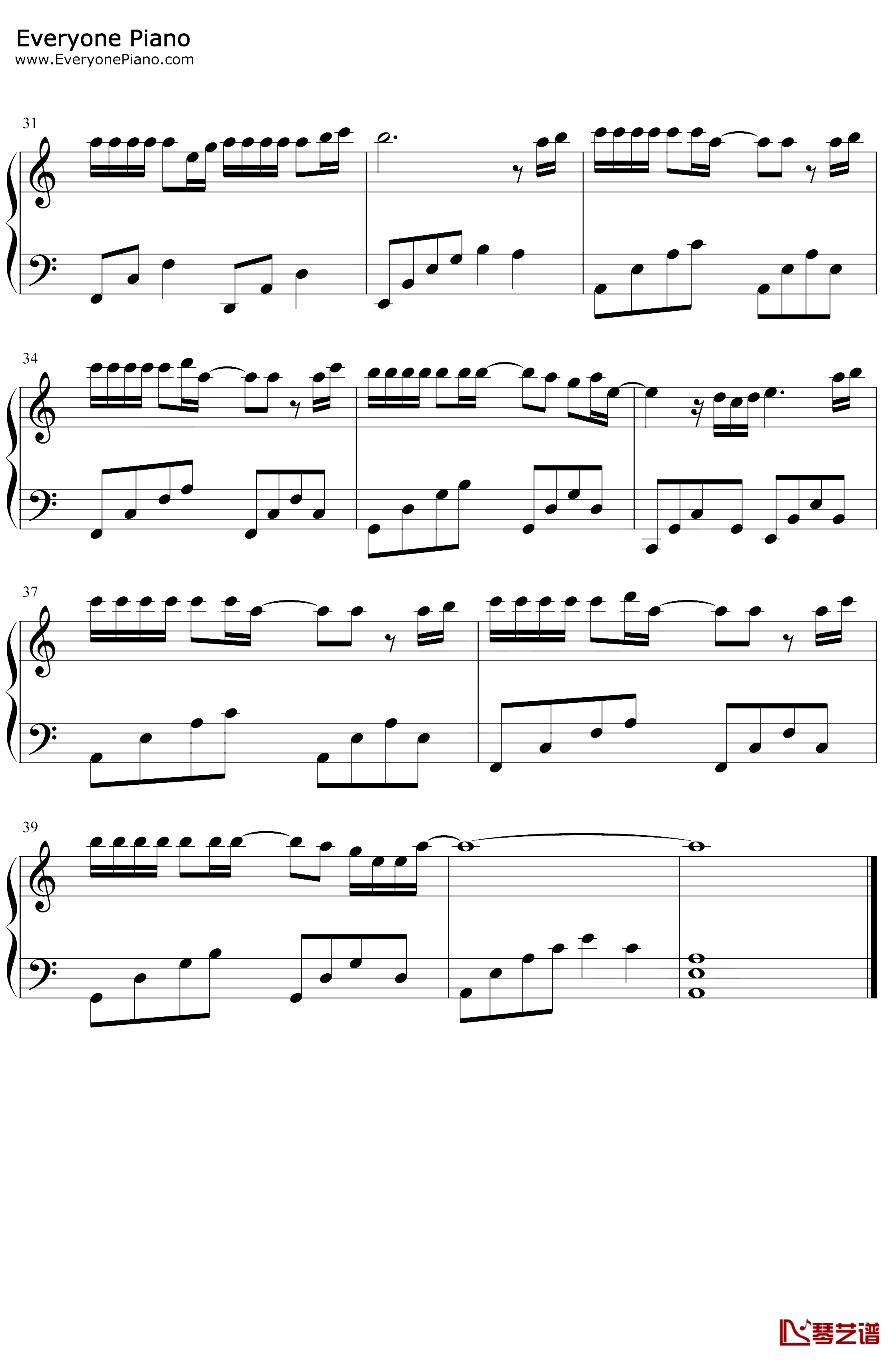 暗里着迷钢琴谱-刘德华-C调简单版-可不可不要这么样徘徊在目光内-抖音3