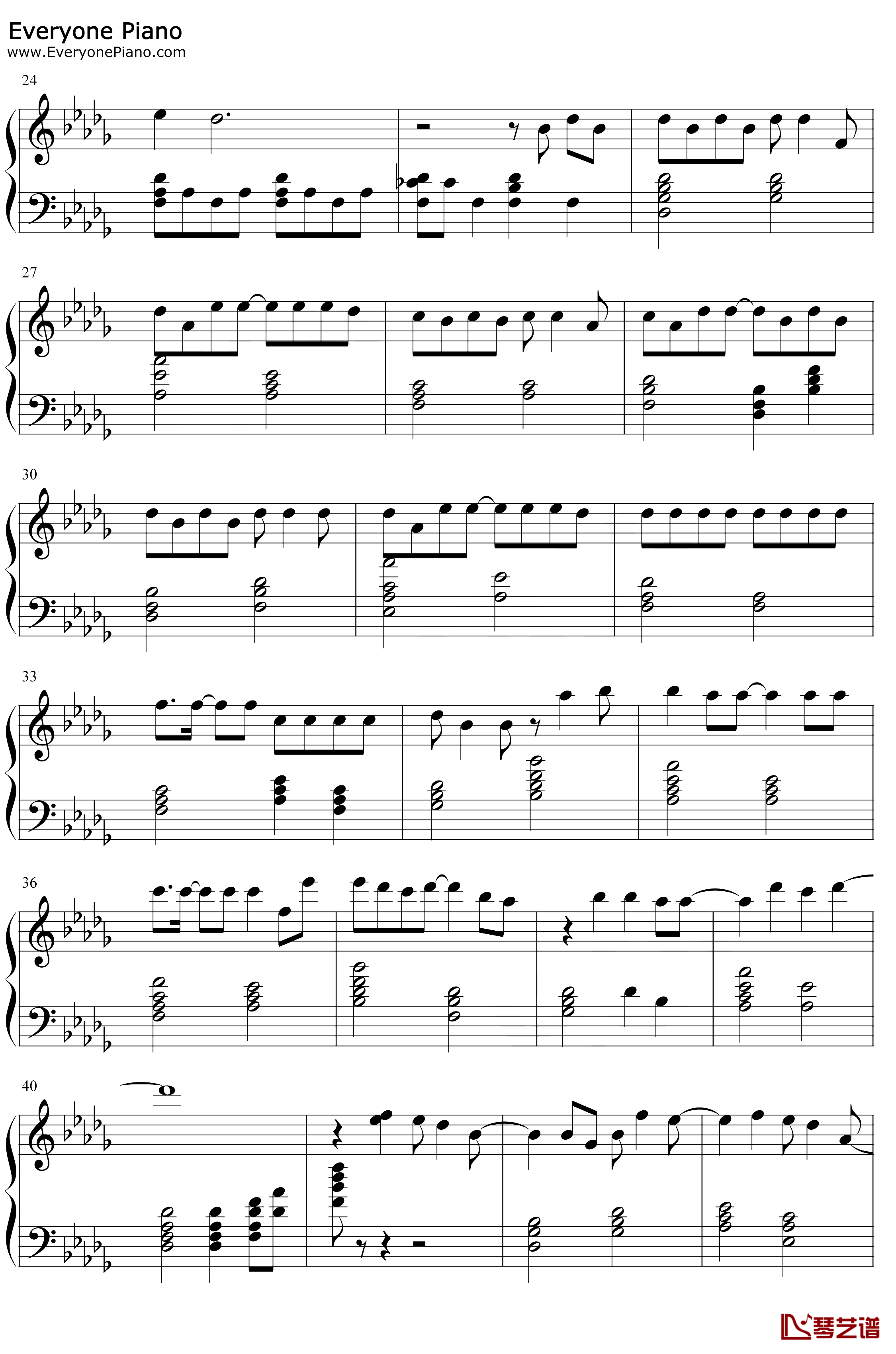 可不可以钢琴谱-张紫豪-完整版2