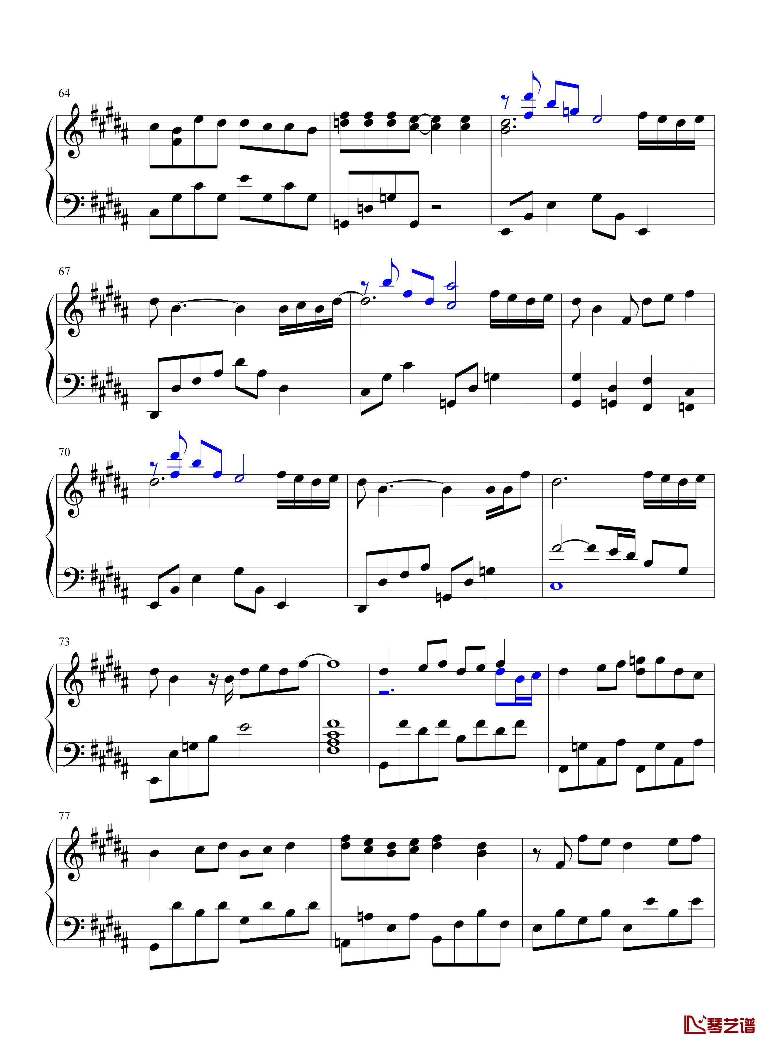 心引力钢琴谱-王俊凯/蔡依林-在流星划过定格的一瞬间，有了怦然心动的感觉5