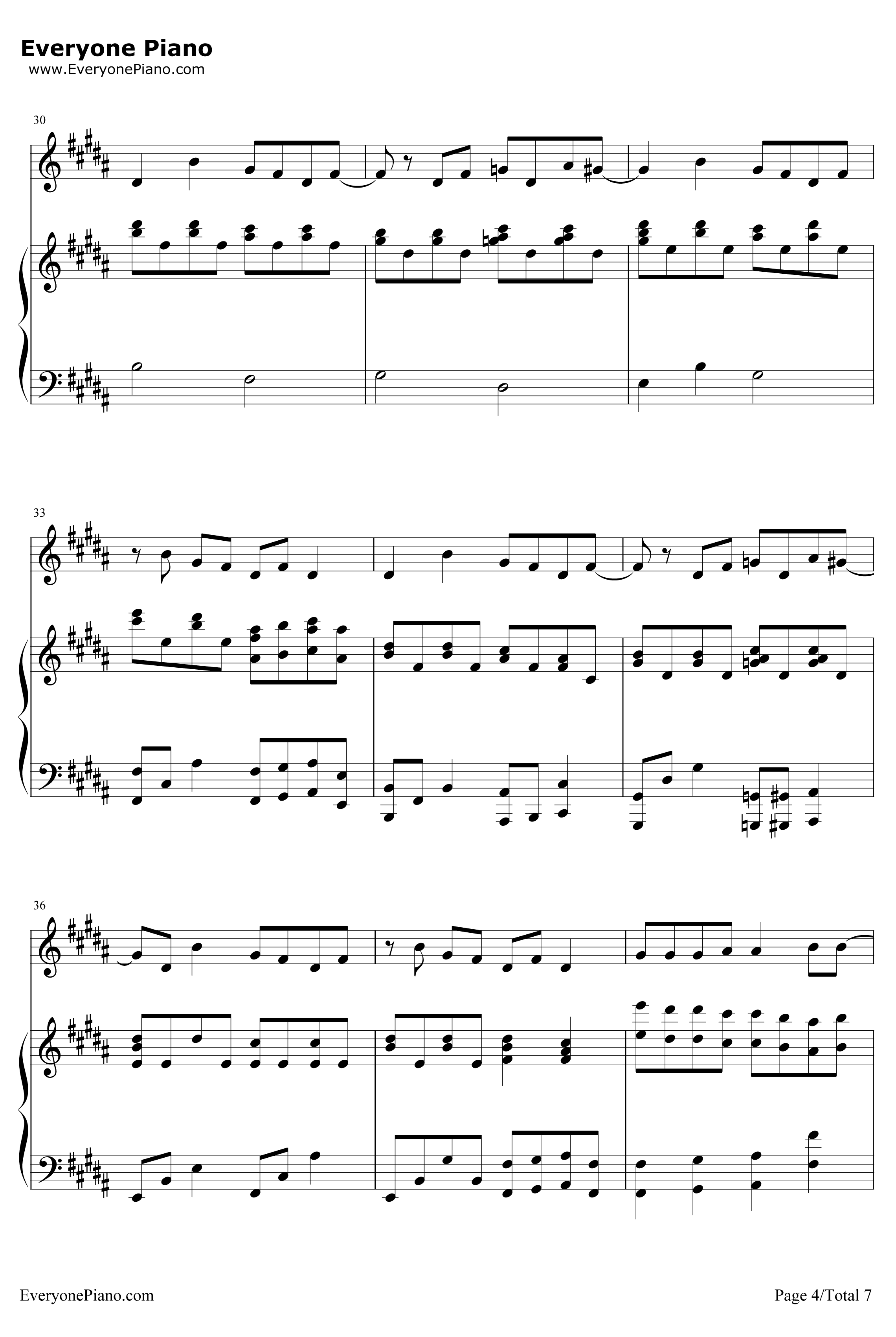 Try钢琴谱-AsherBook-名扬四海插曲4