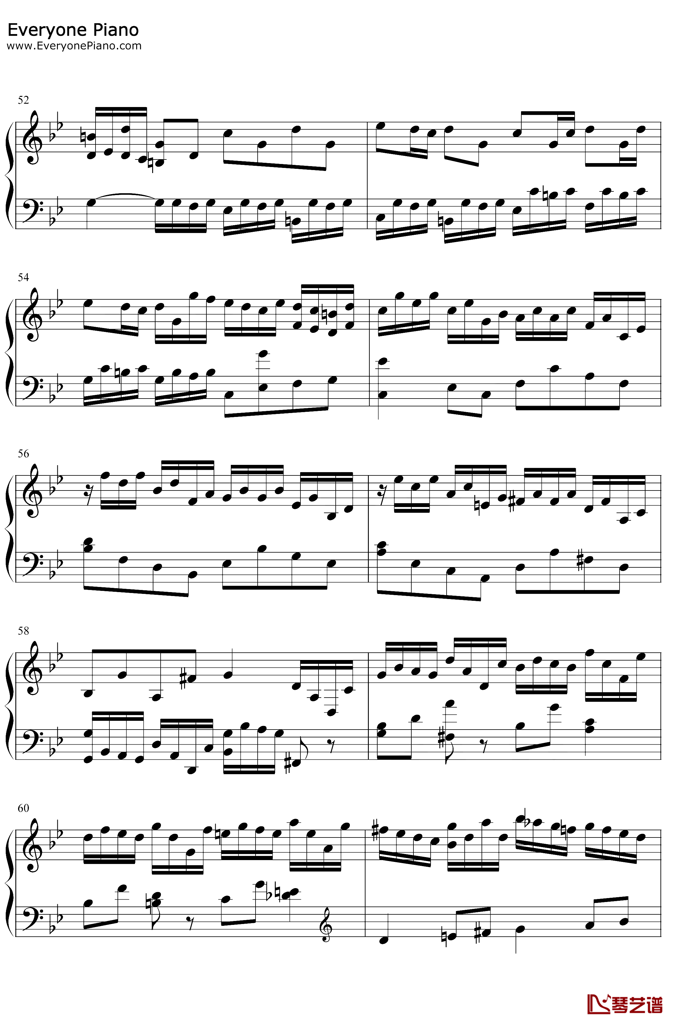 巴赫の赋格作品第578首钢琴谱-巴赫-巴赫の赋格作品第578首6