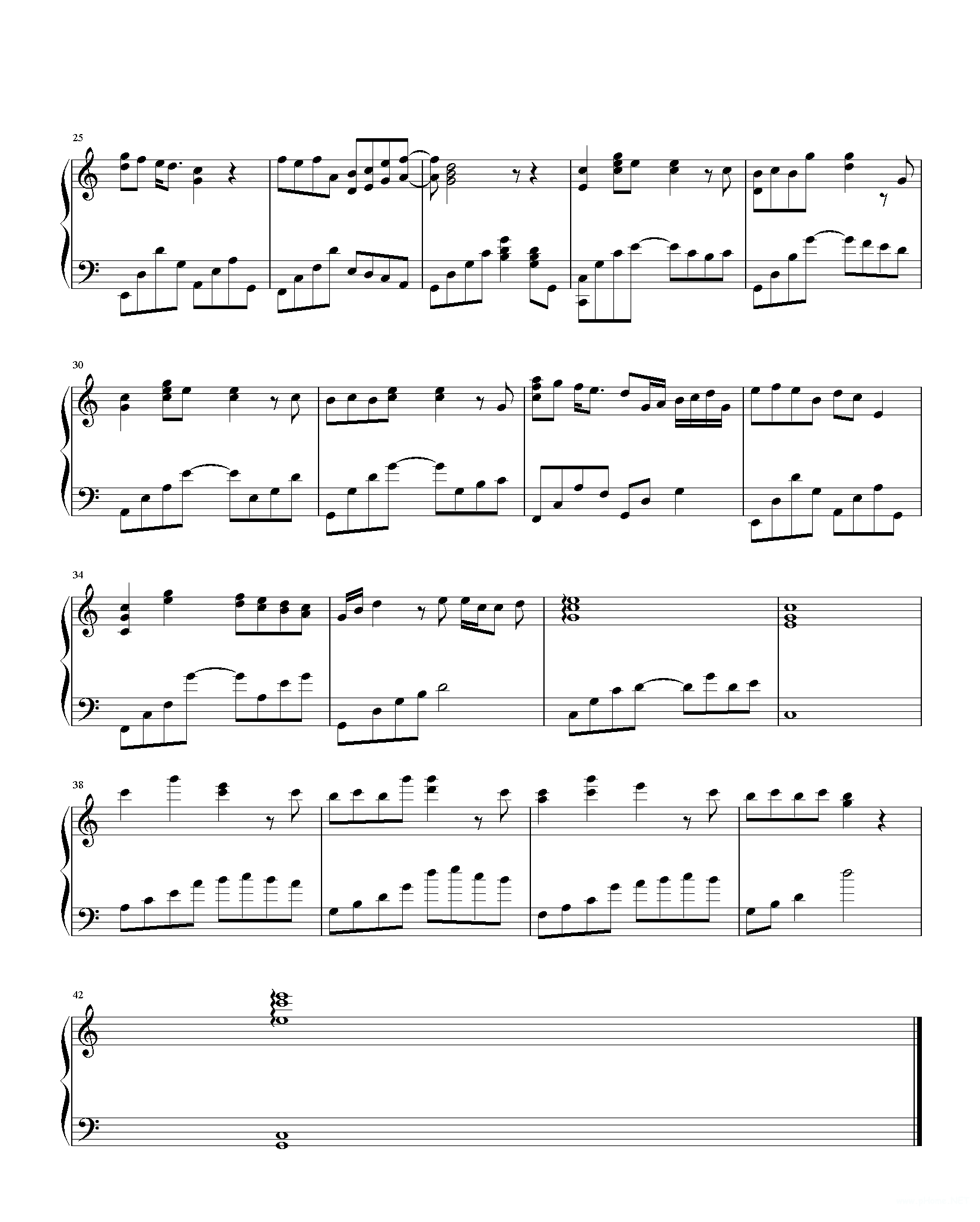 林俊杰《完美新世界》钢琴谱1