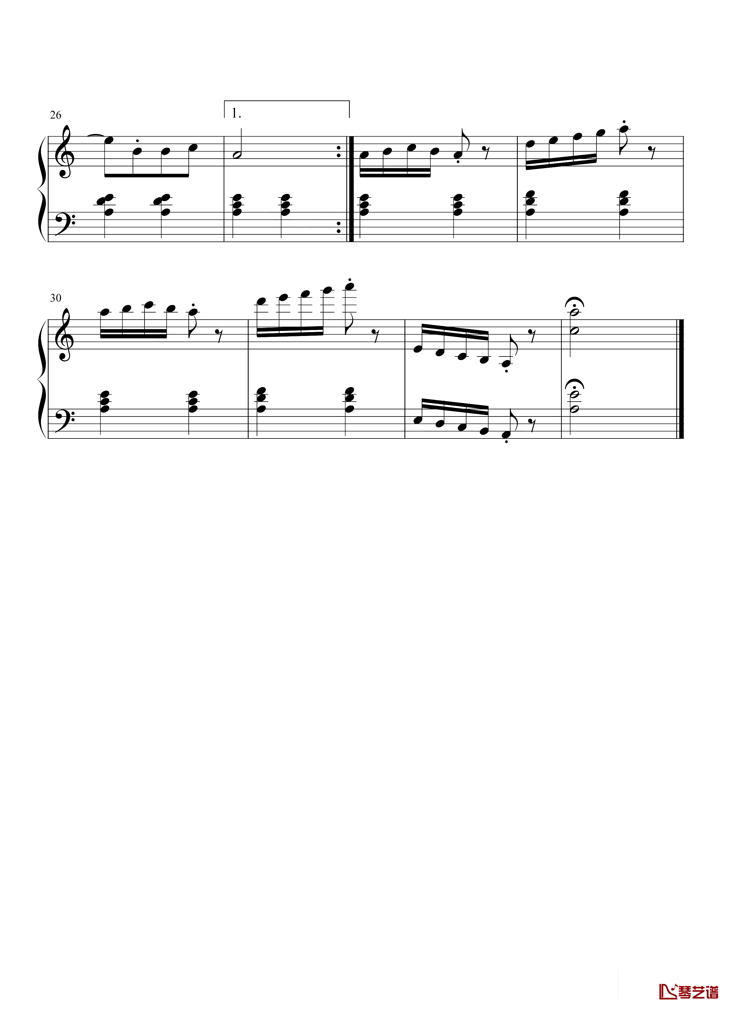 阿拉伯风格曲钢琴谱-布格缪勒-经典的教学钢琴小品2