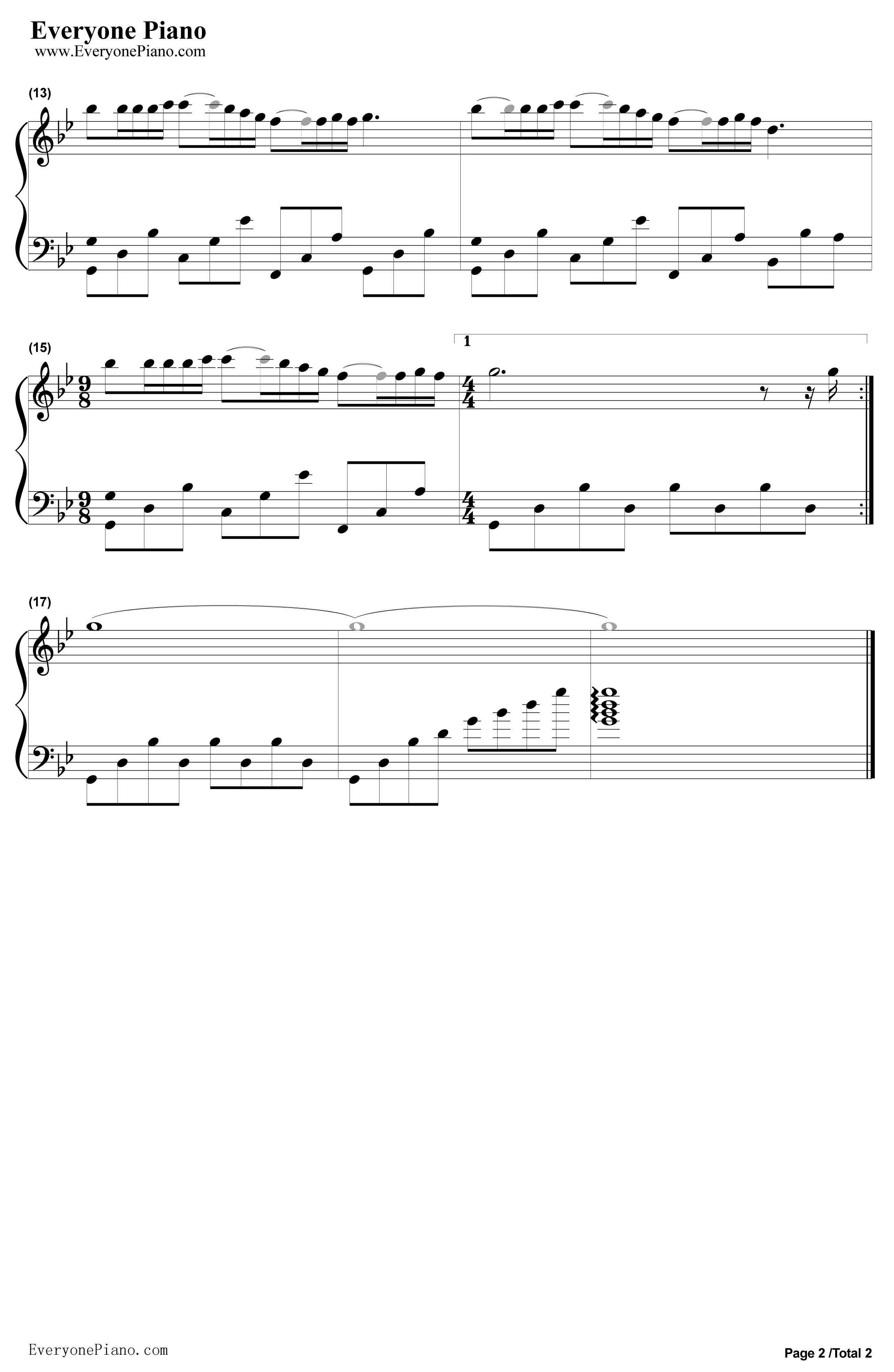 梦中的婚礼钢琴谱-理查德·克莱德曼-简单版2