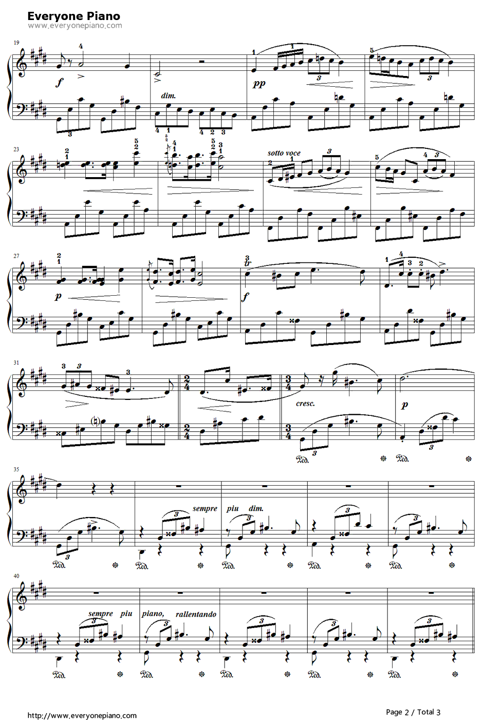 升C小调夜曲钢琴谱-肖邦Chopin-NocturneNo.20inCsharpminor2
