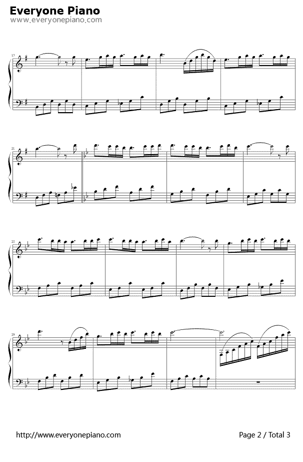 美丽的小华尔兹钢琴谱-理查德·克莱德曼Richard Clayderman2