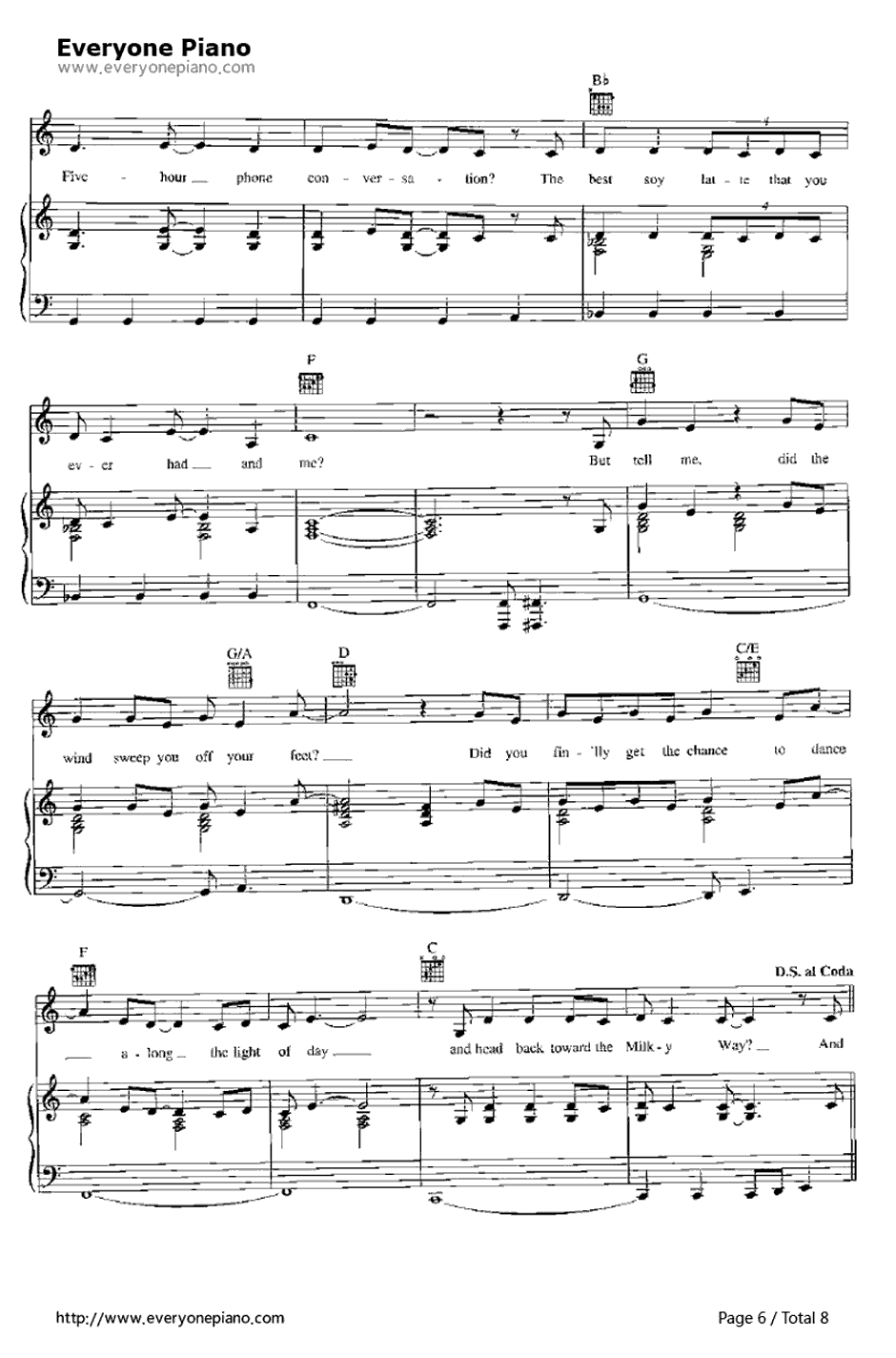 Drops of Jupiter(TellMe)钢琴谱-Train6