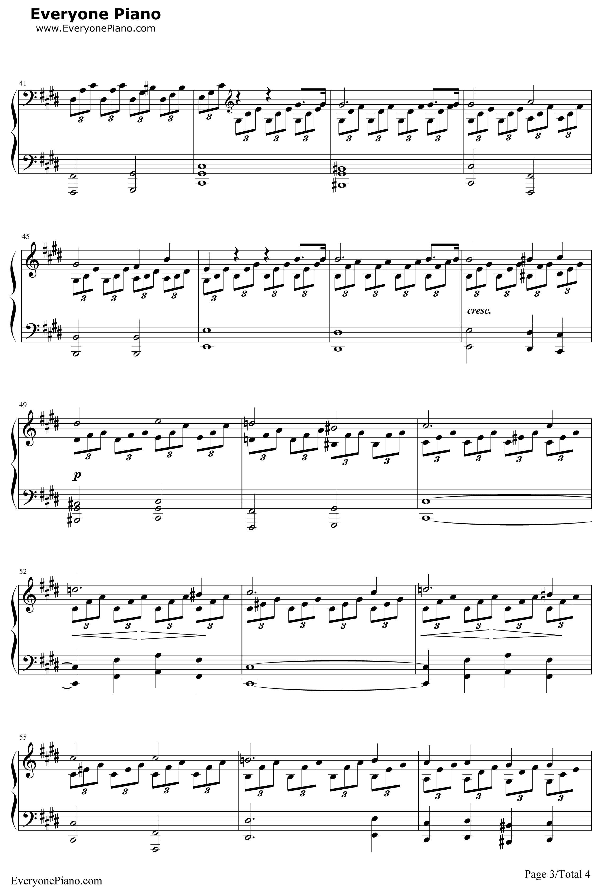 月光奏鸣曲钢琴谱-贝多芬-第一乐章3