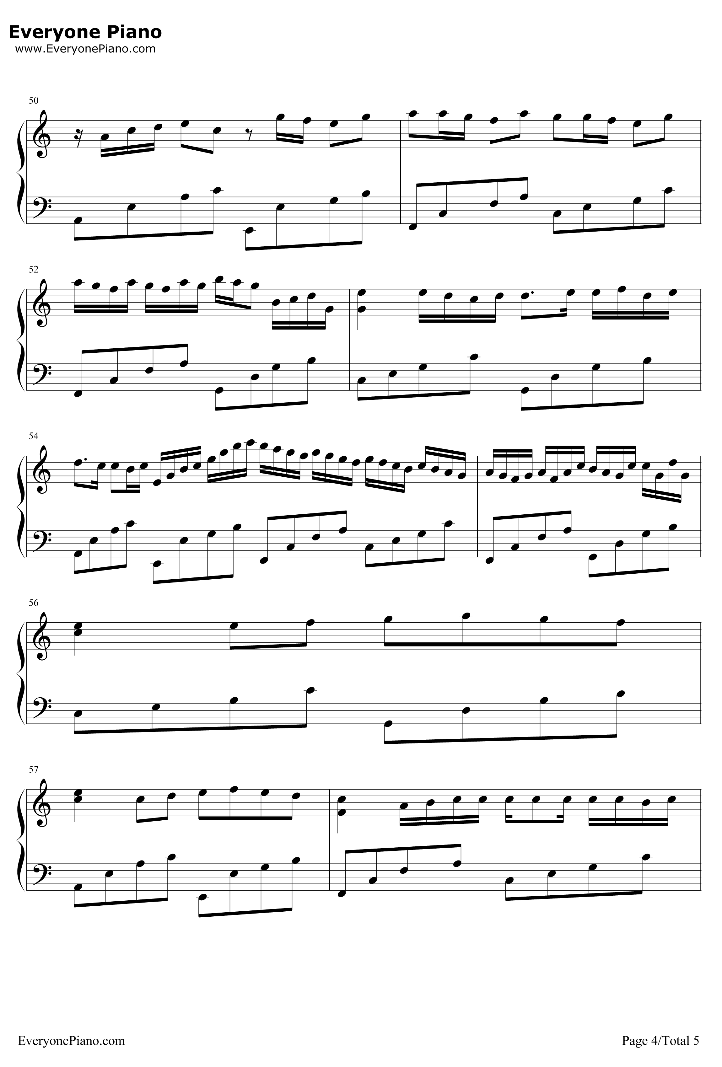 卡农钢琴谱-帕海贝尔-Canon4