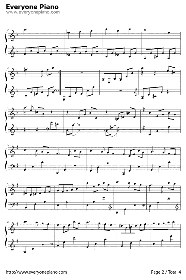 林中漫步钢琴谱-理查德·克莱德曼Richard Clayderman2