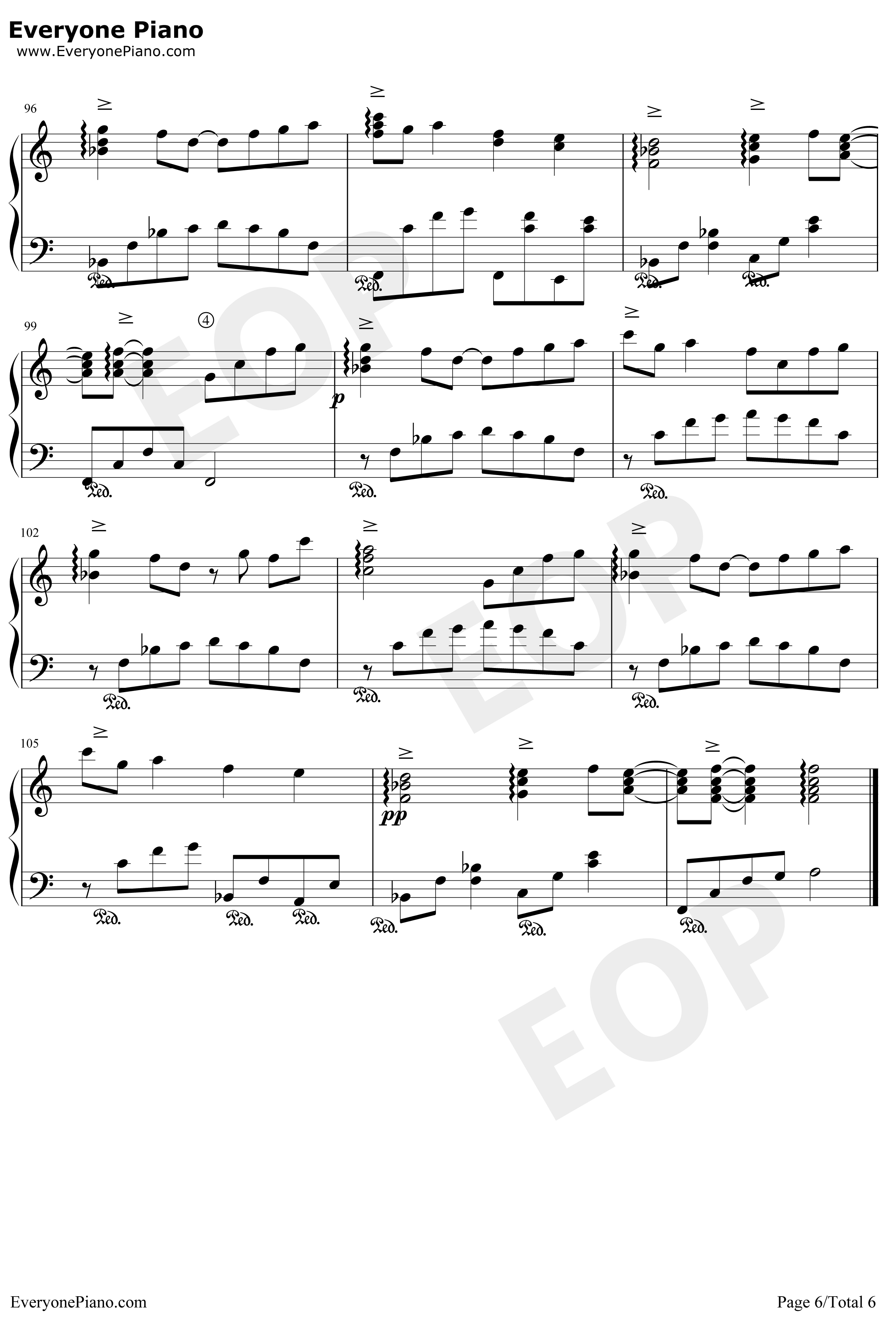 小小的手心简单版钢琴谱-麻枝准-CLANNAD6