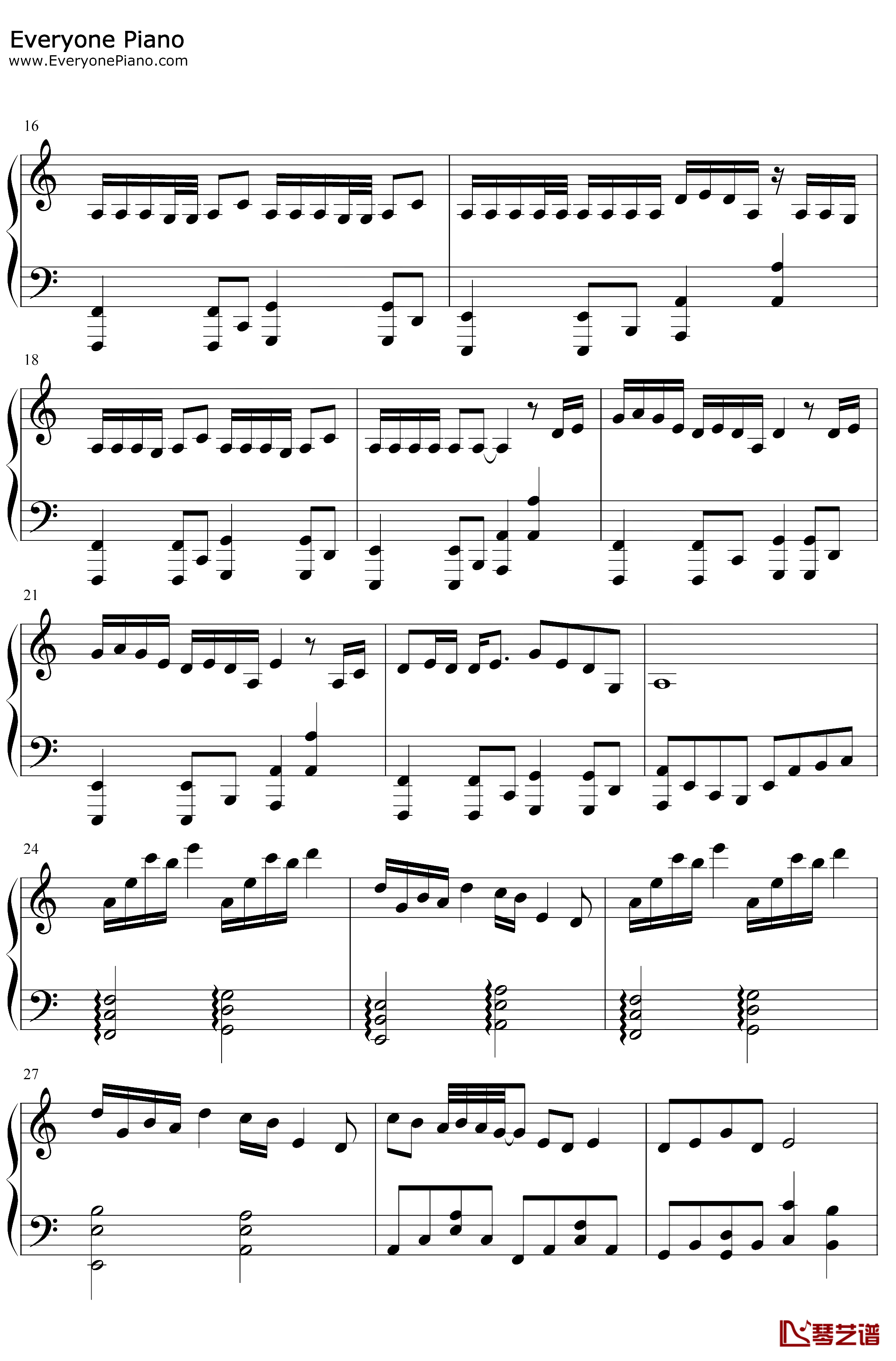 海底钢琴谱-一支榴莲-完美版2