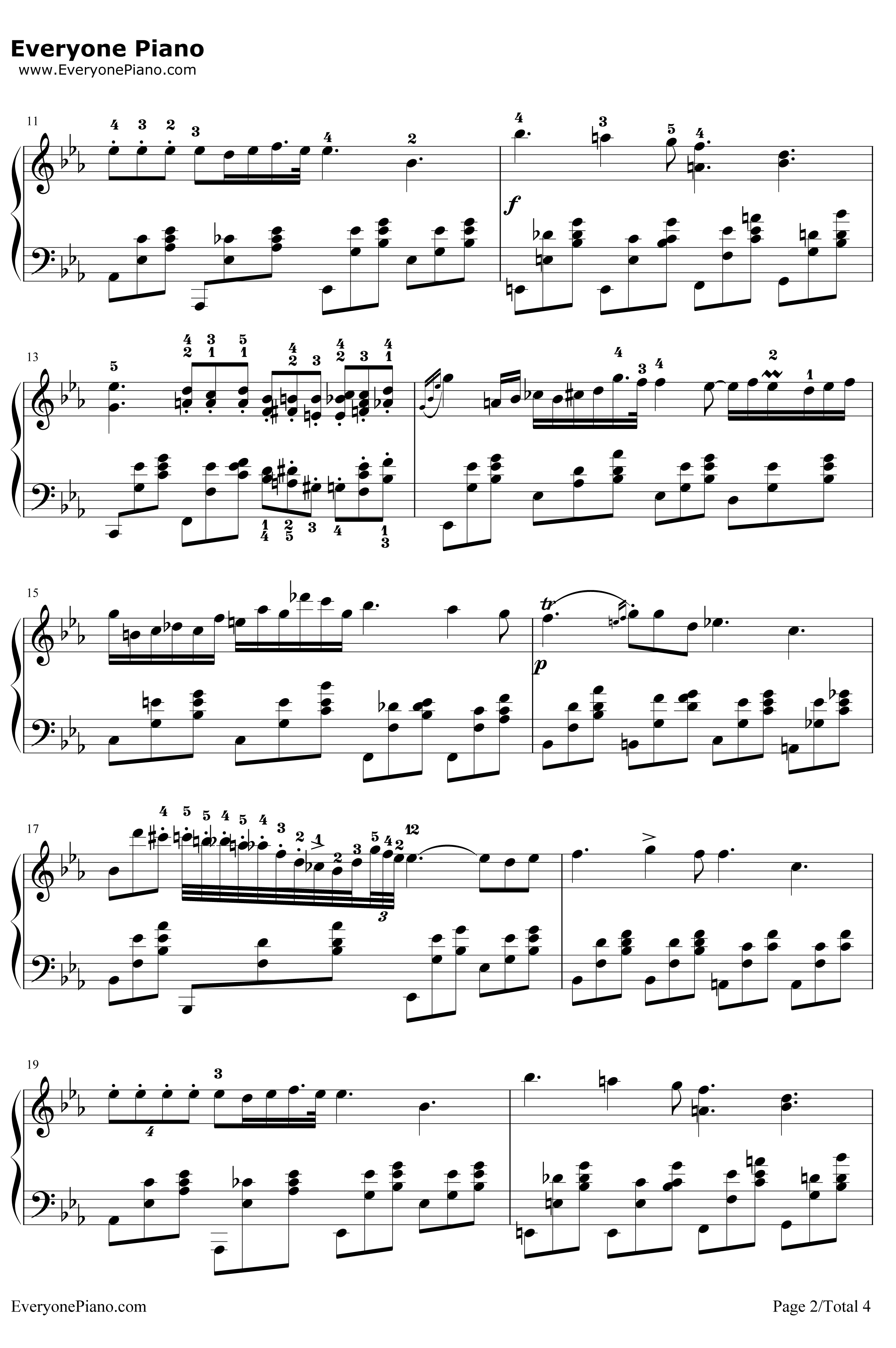 降E大调夜曲钢琴谱 -肖邦2