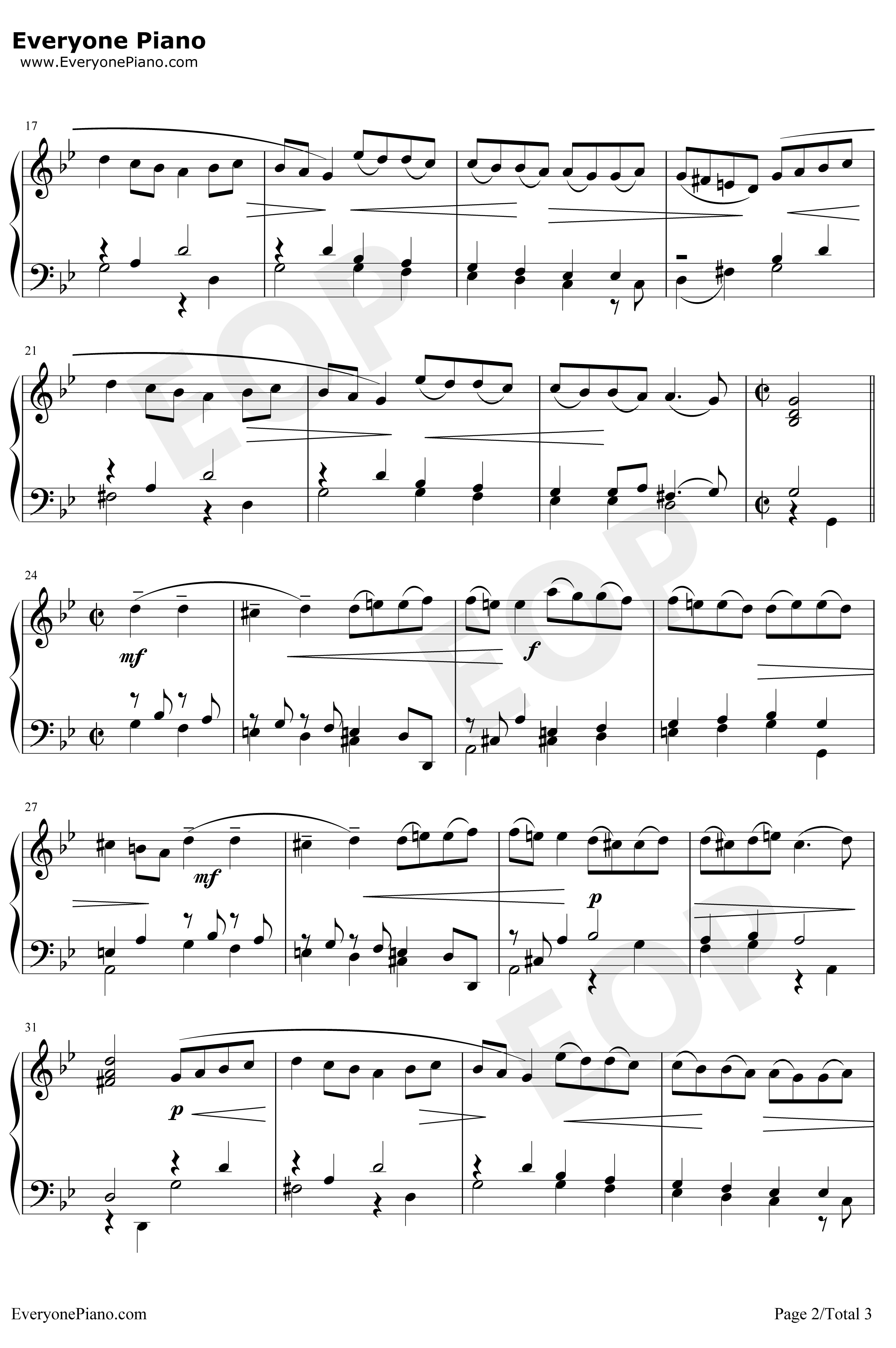 加伏特舞曲15钢琴谱-巴赫-巴赫初级钢琴曲集2