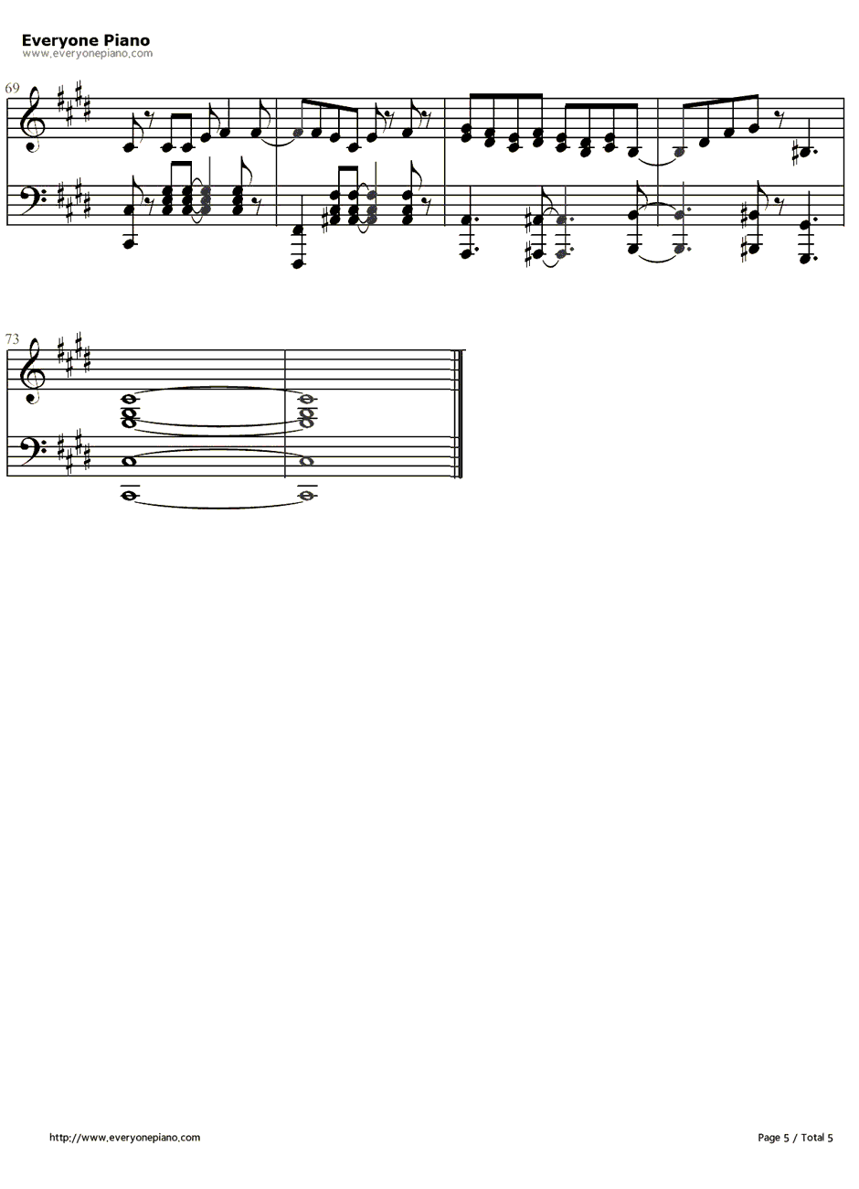 キャットフード钢琴谱-初音ミク5