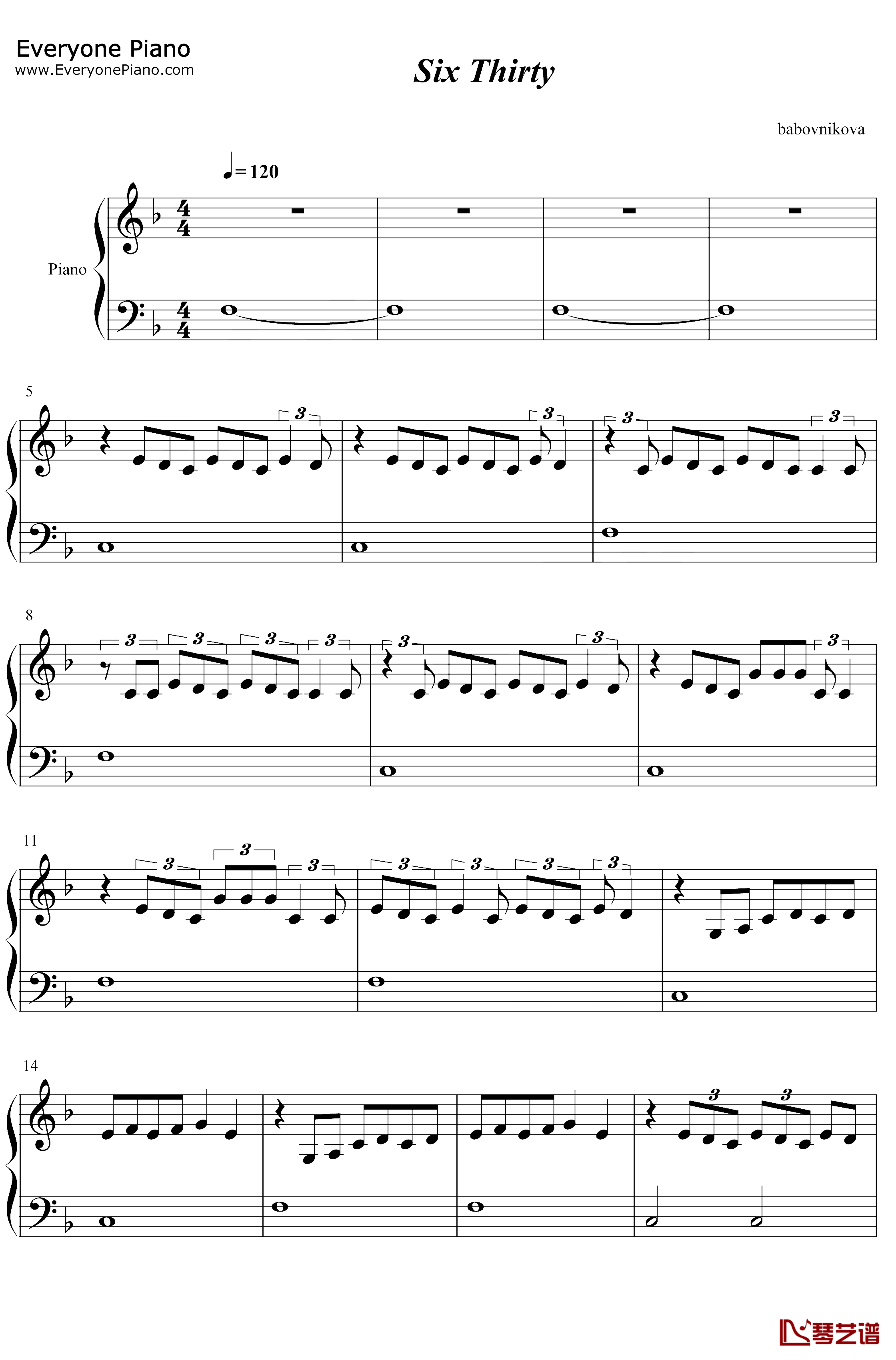 Six Thirty钢琴谱-ArianaGrande-ArianaGrande1