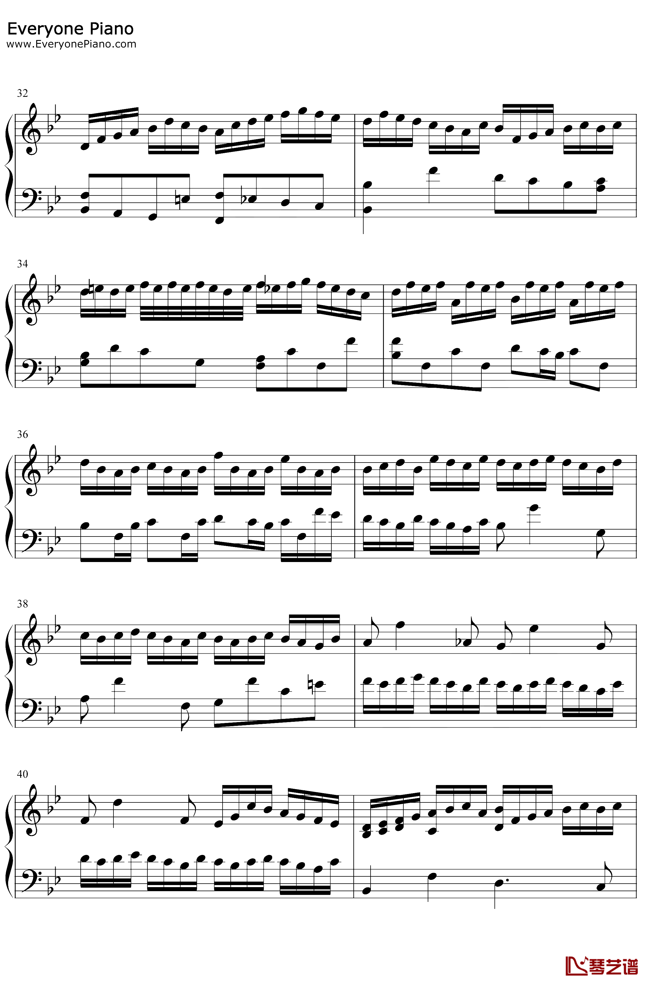 巴赫の赋格作品第578首钢琴谱-巴赫-巴赫の赋格作品第578首4