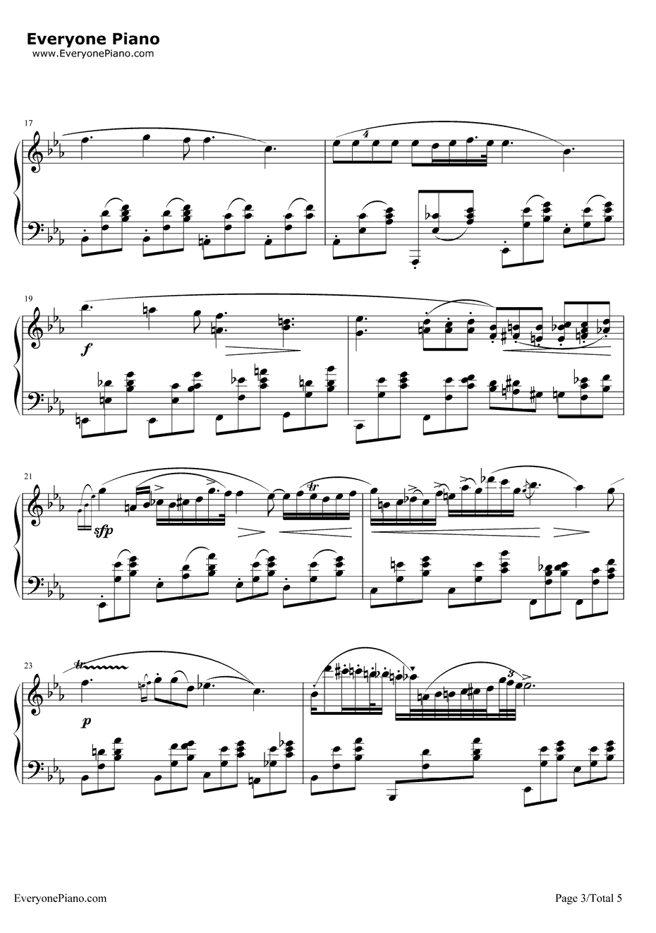 肖邦夜曲第二首钢琴谱-肖邦3