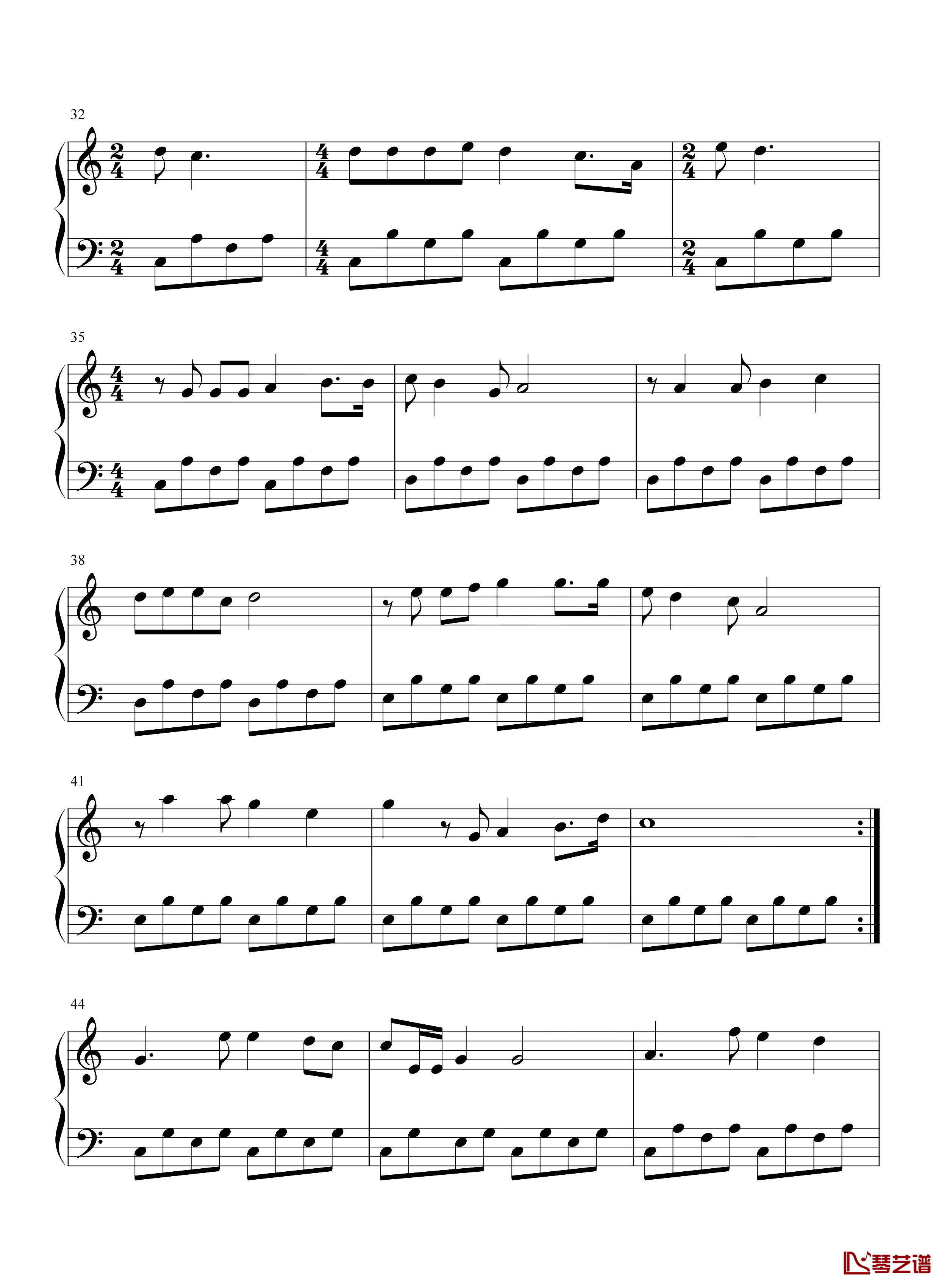 校园的早晨钢琴谱-简单版-谷建芬-经典的校园歌曲3