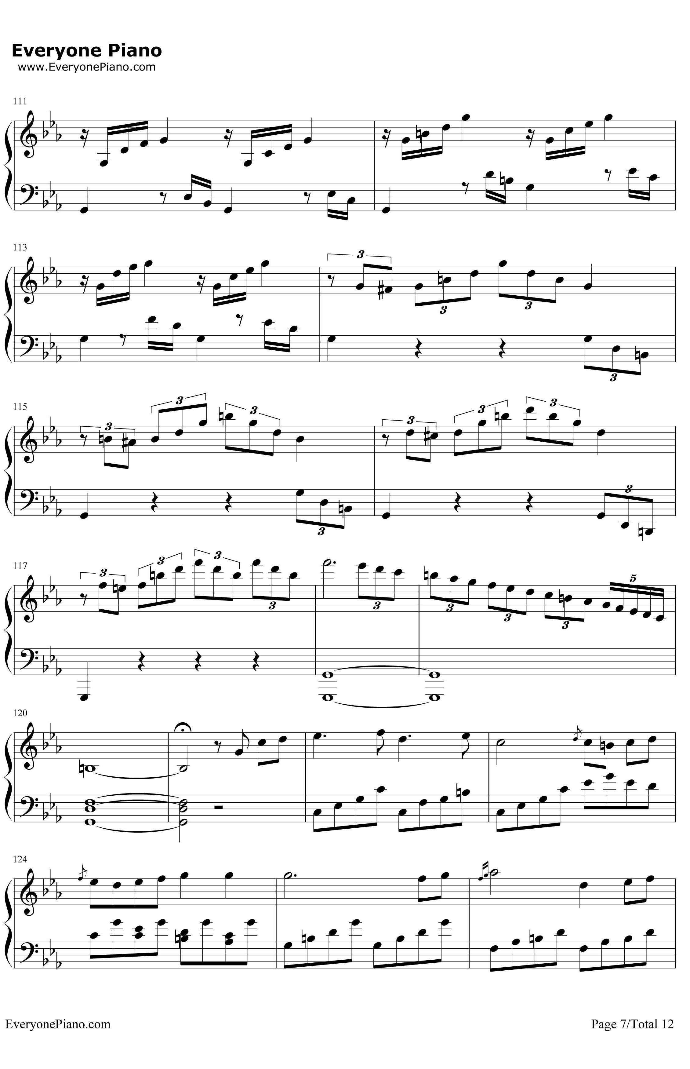 悲怆钢琴谱-贝多芬-贝多芬-c小调第八钢琴奏鸣曲第三乐章7