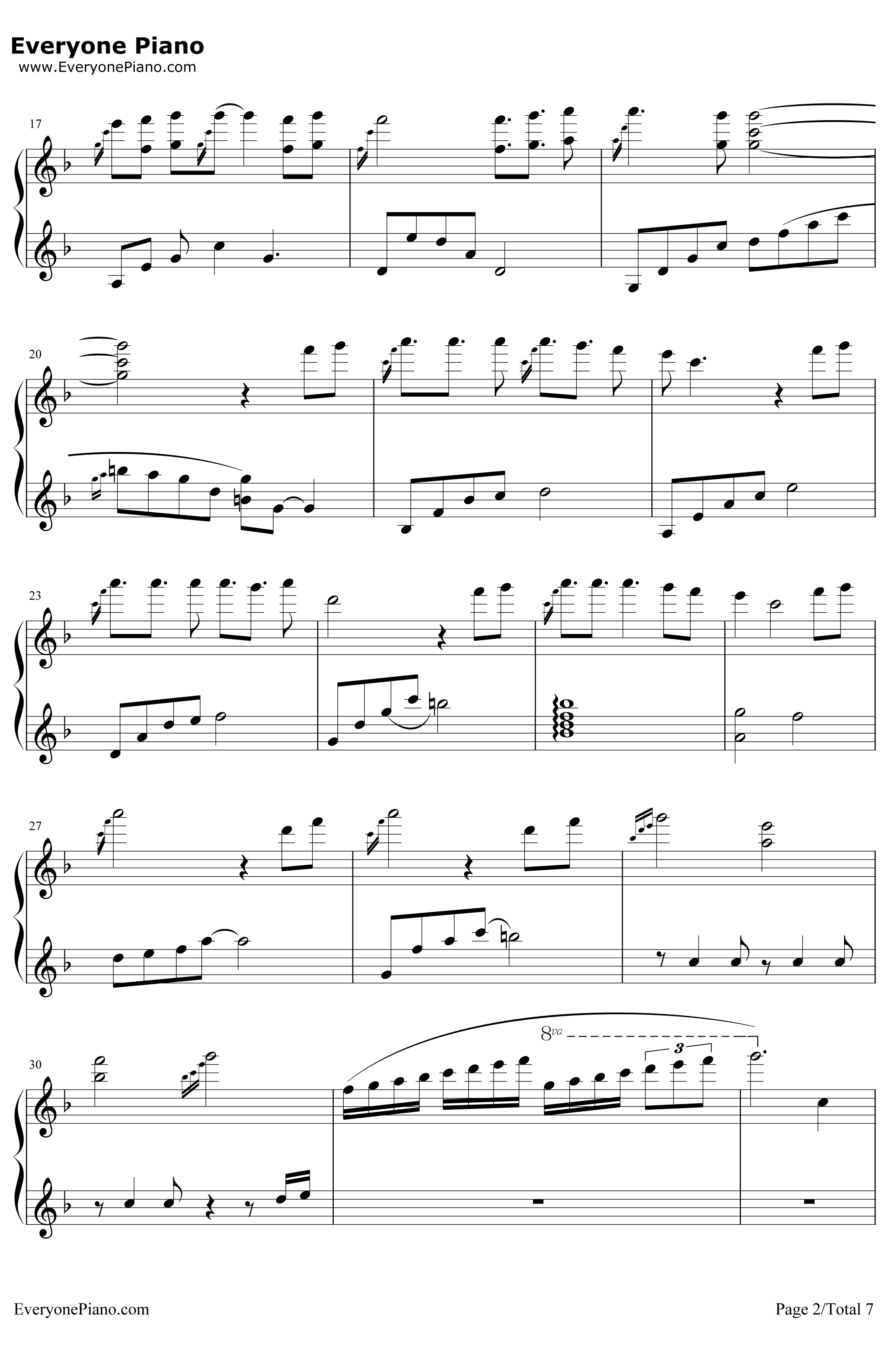 Part of Your World钢琴谱-AlanMenken-动画片《小美人鱼》插曲2