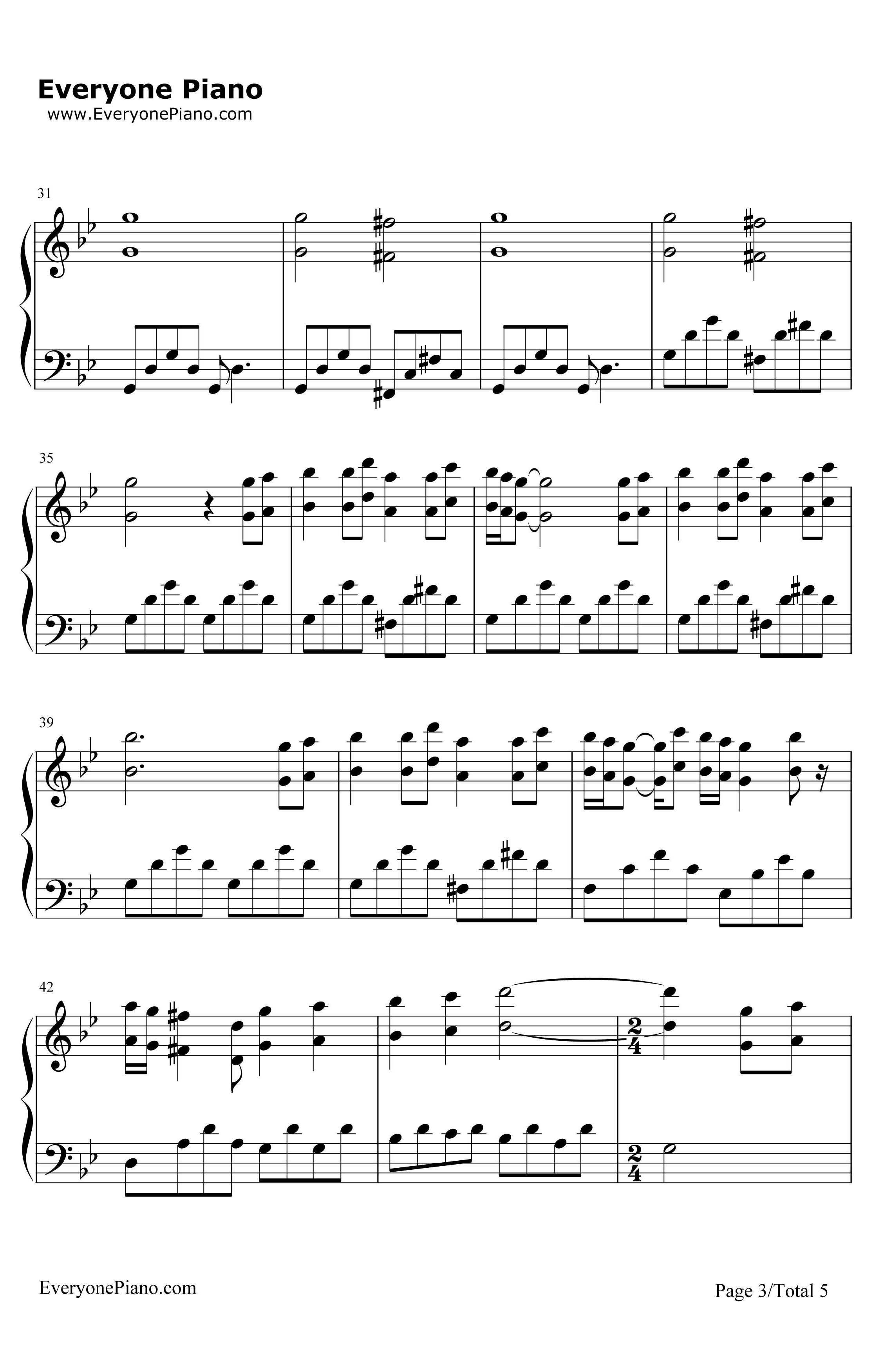 海王星钢琴谱-班得瑞-《迷雾森林》班得瑞3