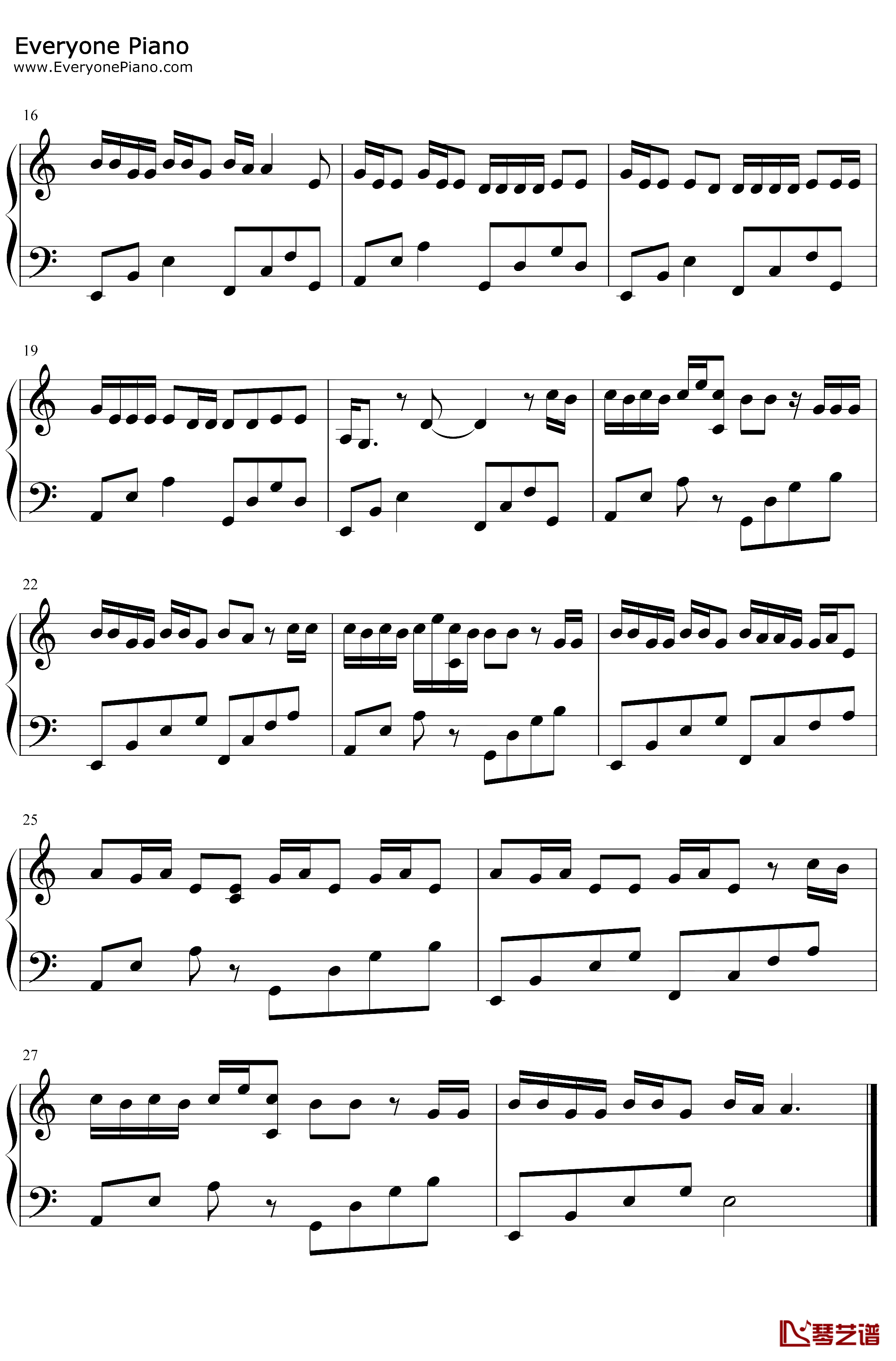 Let Me Down Slowly钢琴谱-AlecBenjamin AlessiaCara-C调简单版-国外音乐榜排名第一的治愈歌曲2