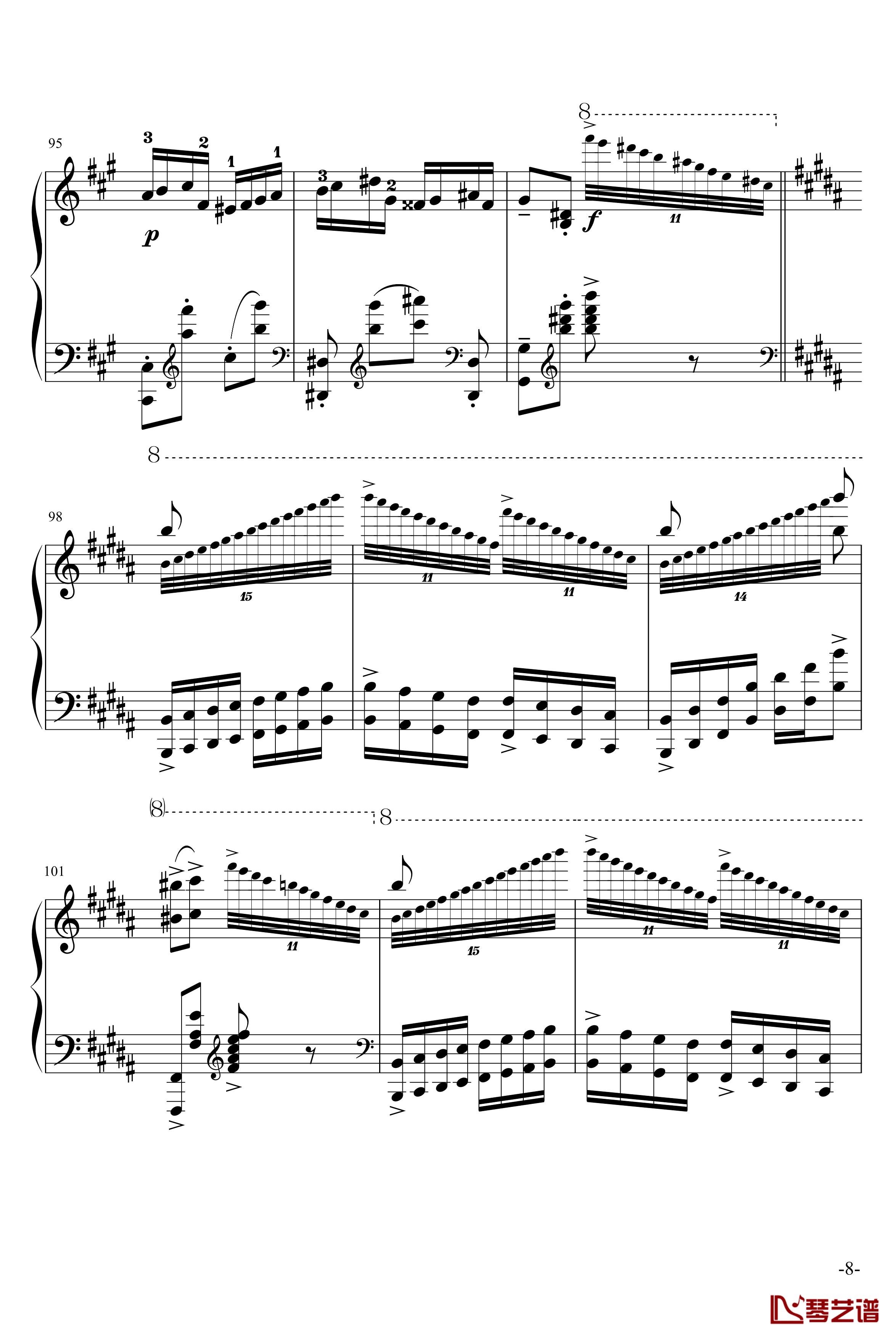 玩命版土耳其进行曲钢琴谱-莫扎特8