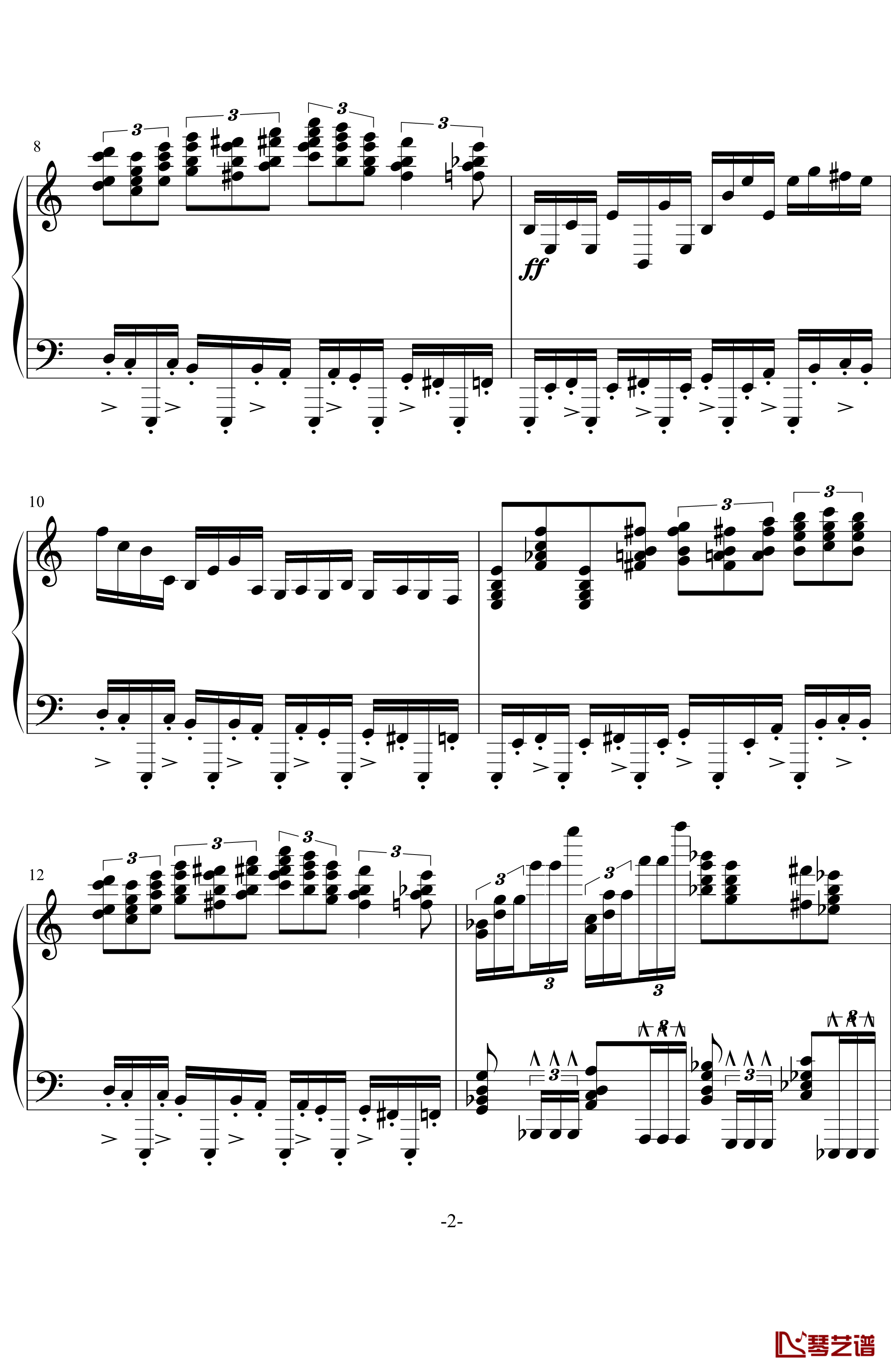 龙卷风钢琴谱-超级练习曲-wang5549034412