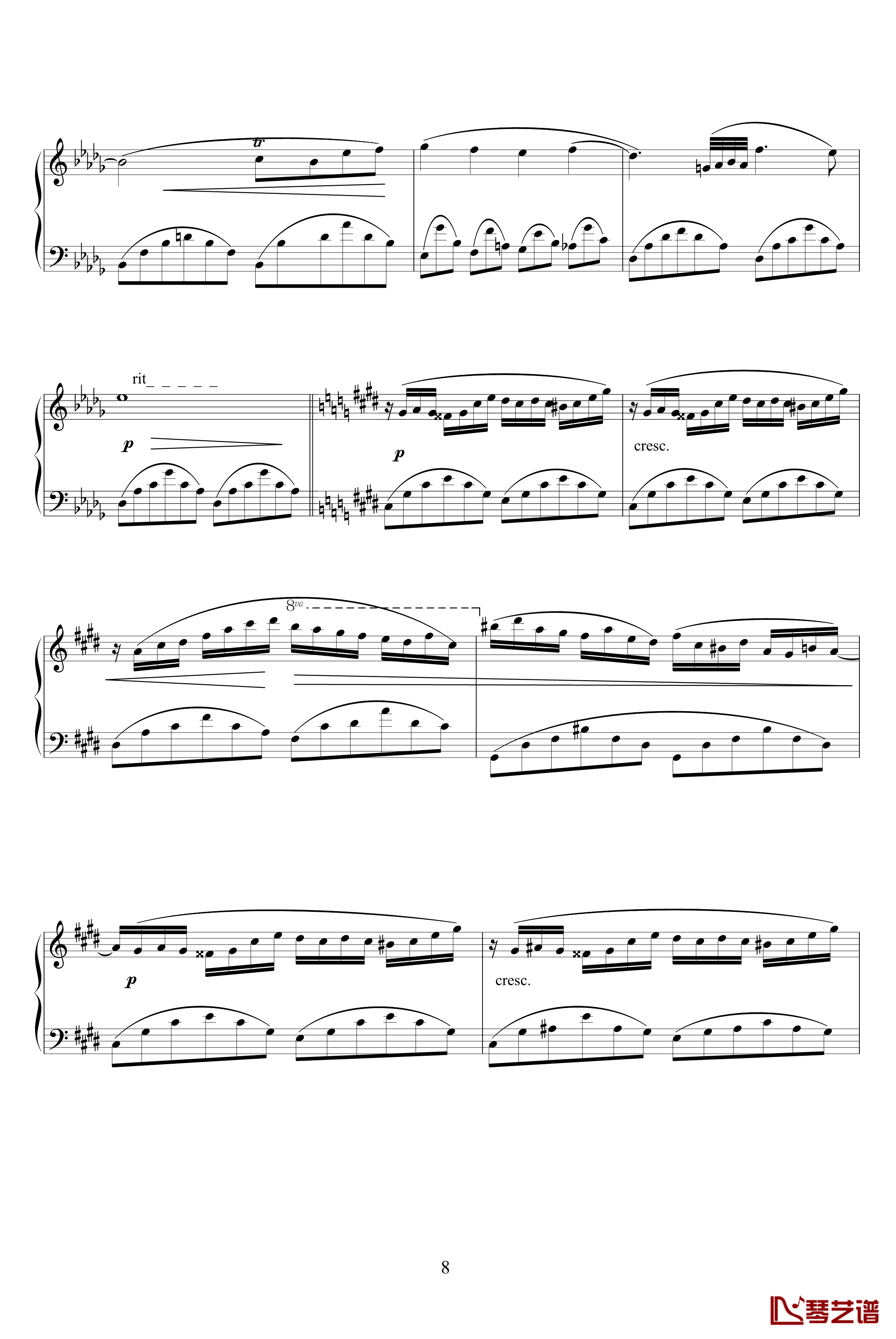 幻想即兴曲Op.66钢琴谱-肖邦-chopin8