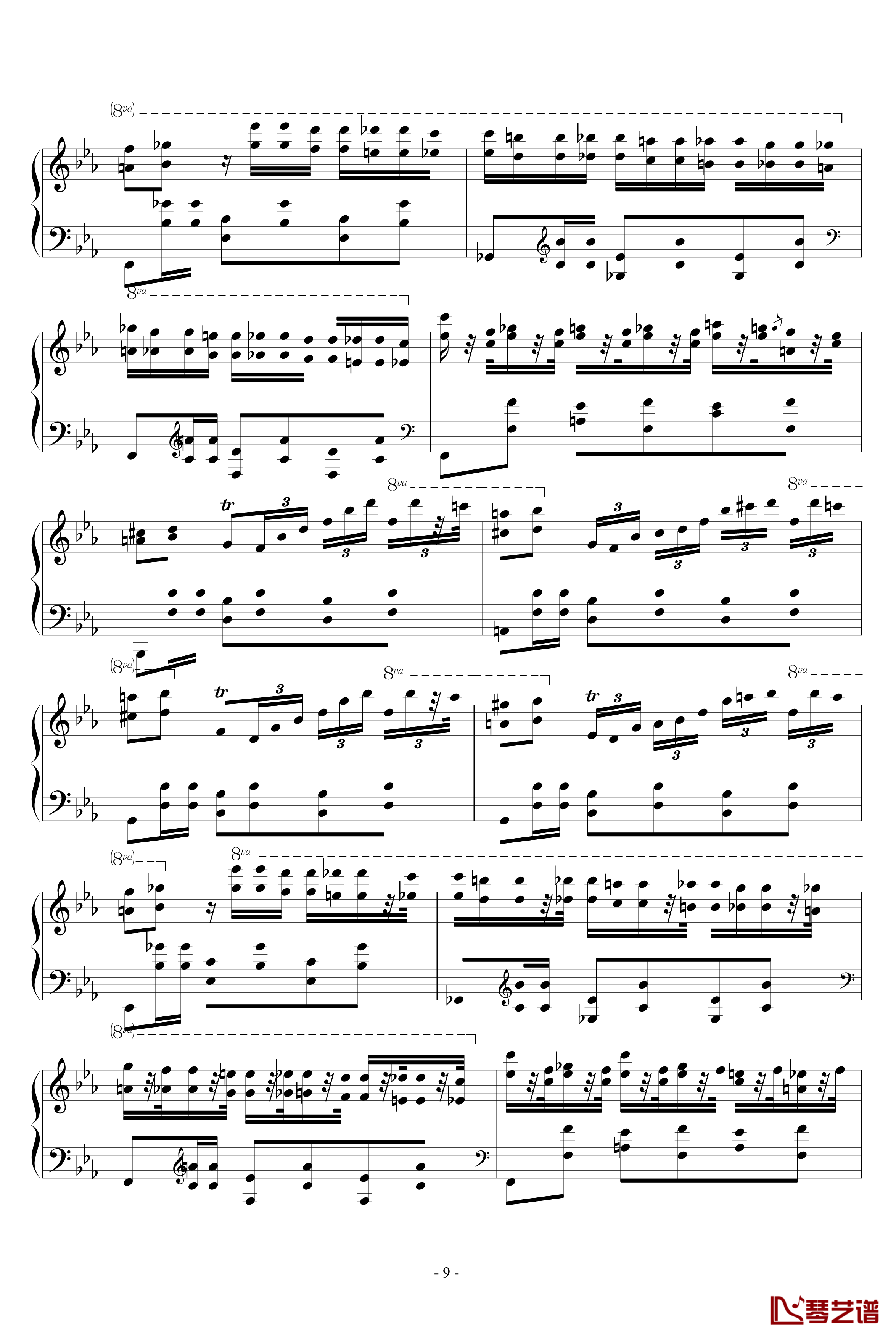 肖邦大波兰舞曲opus22钢琴谱-肖邦-chopin9