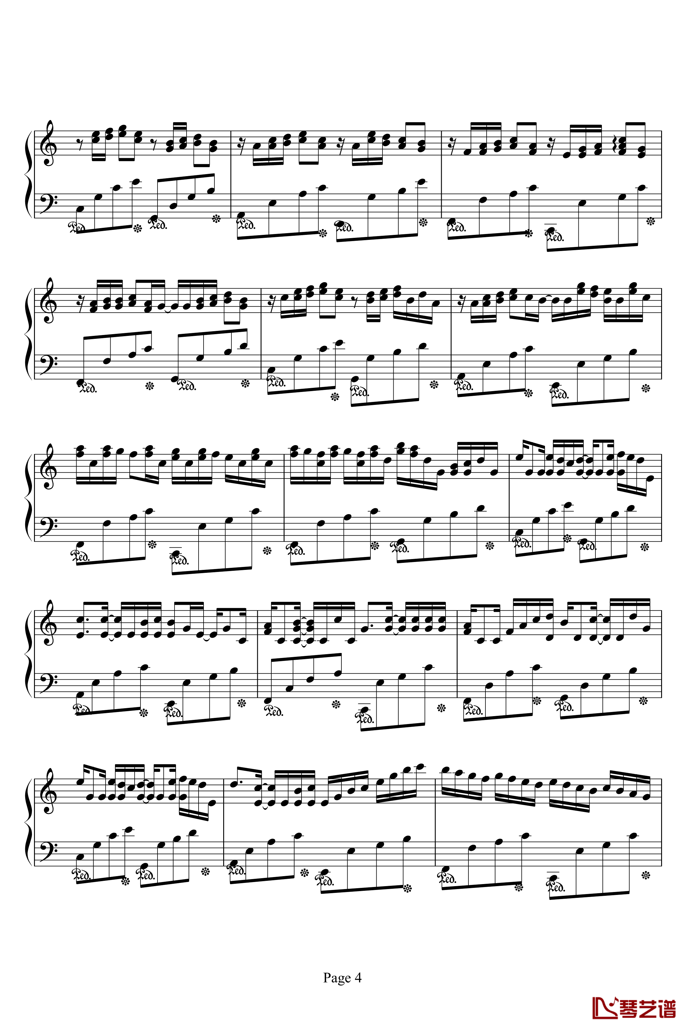 卡农钢琴谱-情感100%-帕赫贝尔-Pachelbel4