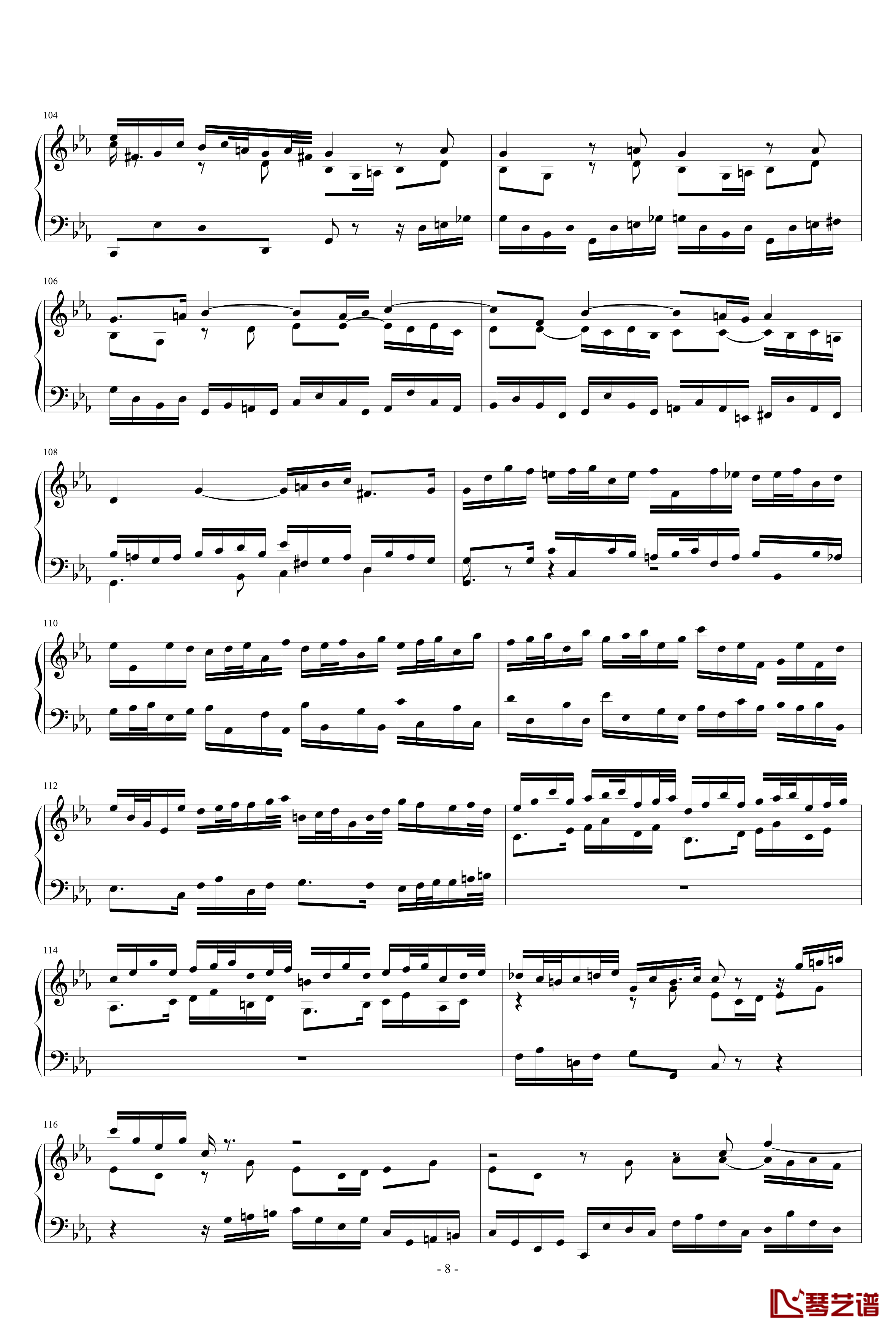 C小调托卡塔BWV911钢琴谱-雅克·奥芬巴赫8