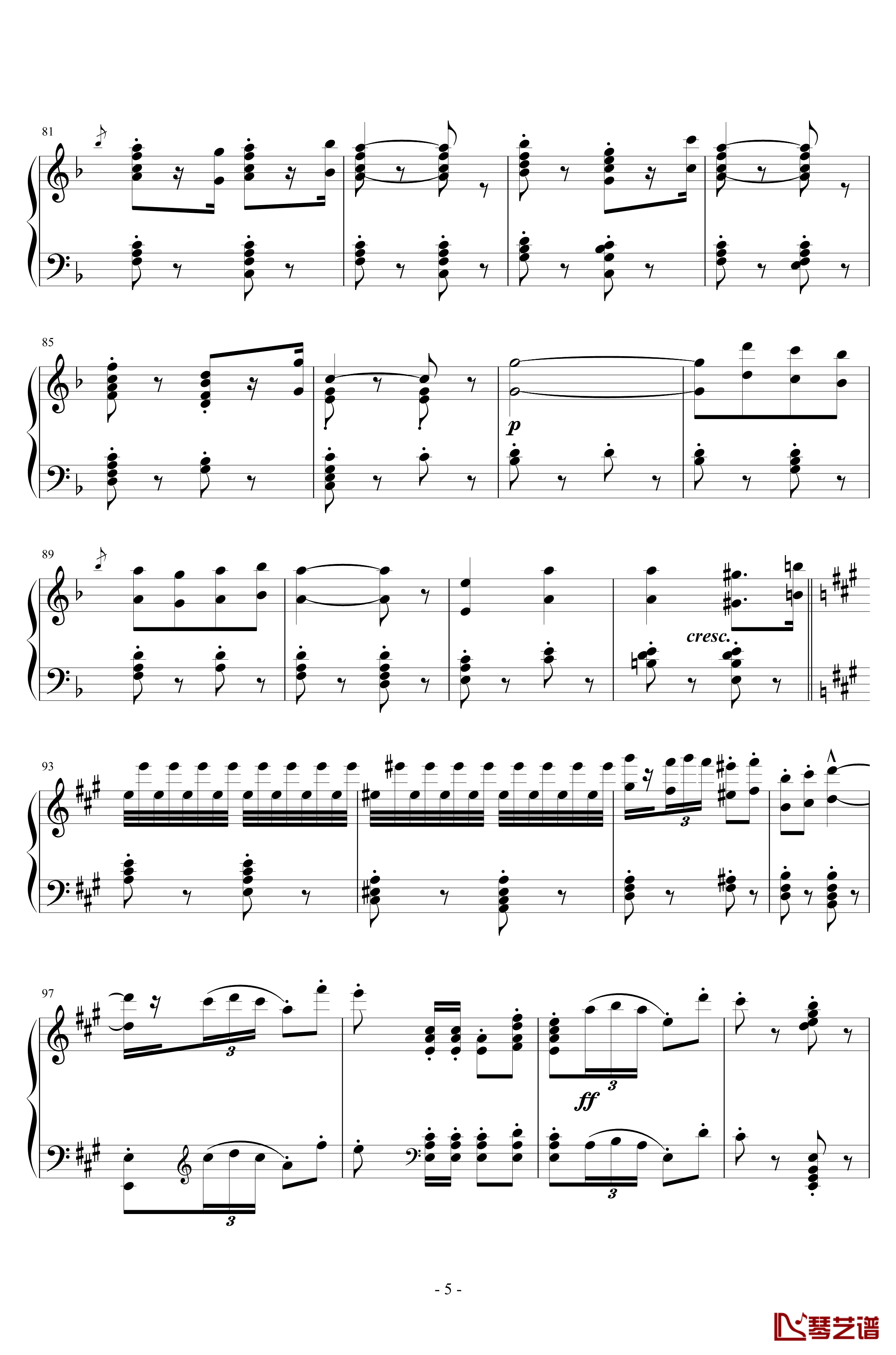 卡门序曲钢琴谱-朝鲜风格-比才-Bizet5