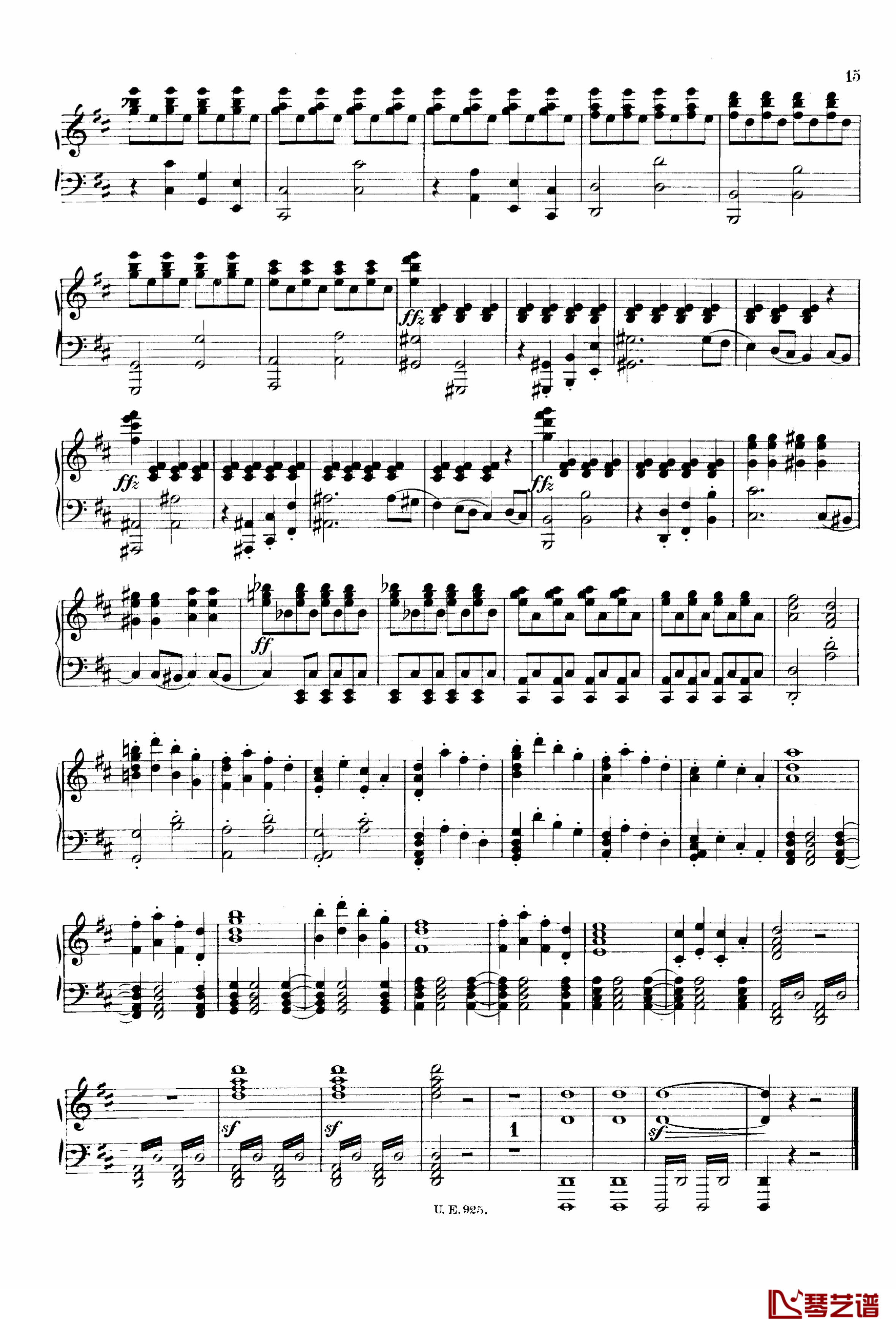 D大调第一交响曲 D.82钢琴谱-舒伯特15