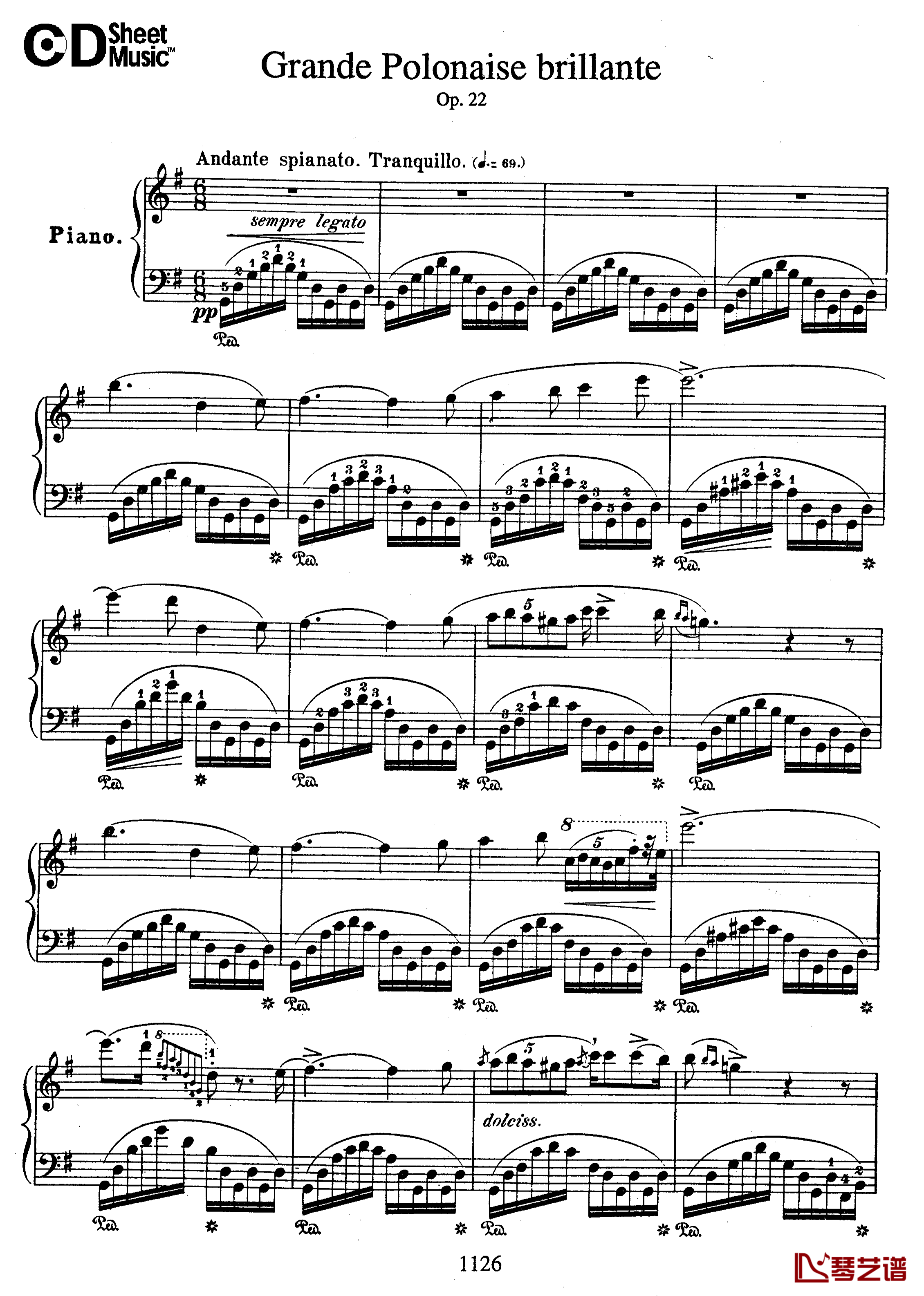 chopin op22钢琴谱-Andante Spianato&Grande Polonaise-肖邦-chopin1