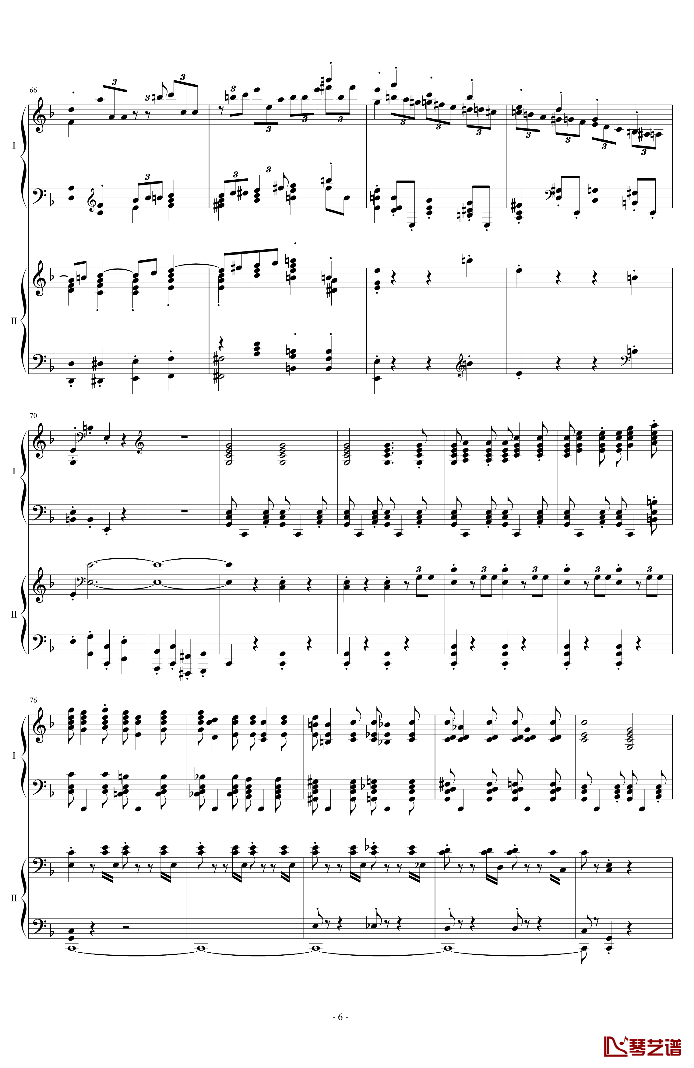 拉三第三乐章41页双钢琴钢琴谱-最难钢琴曲-拉赫马尼若夫6
