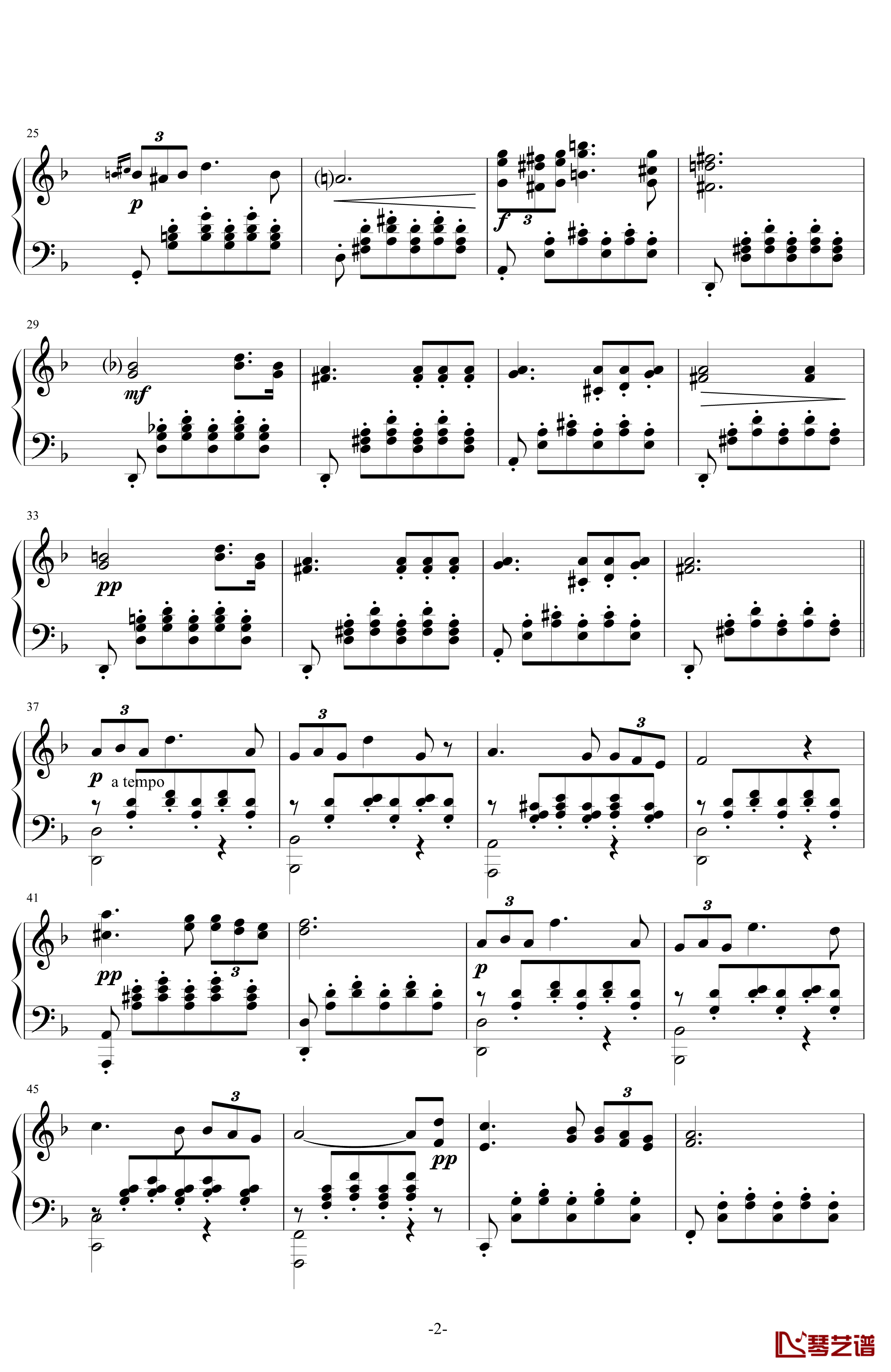 小夜曲钢琴谱-舒伯特2
