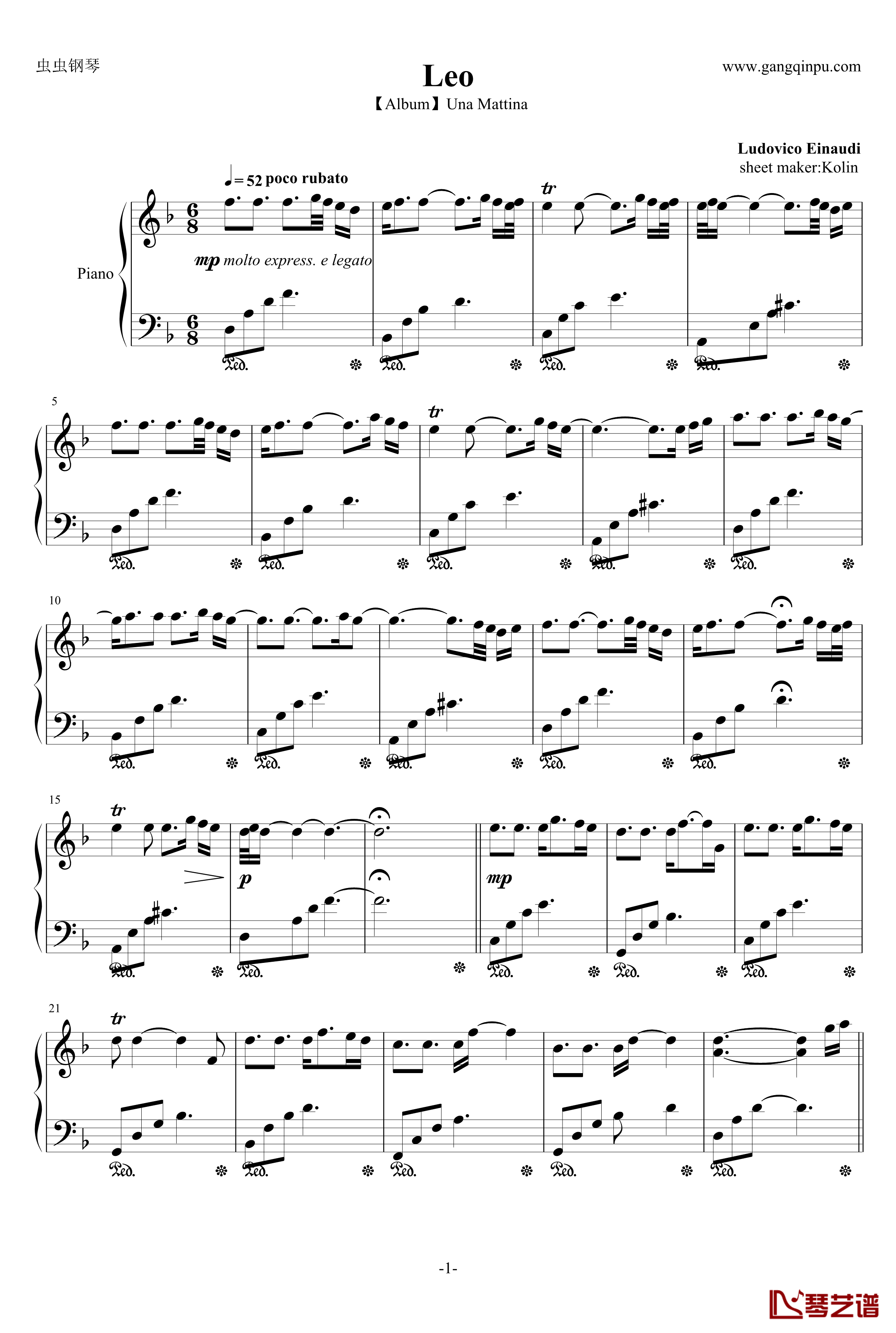Leo钢琴谱-Ludovico Einaudi1