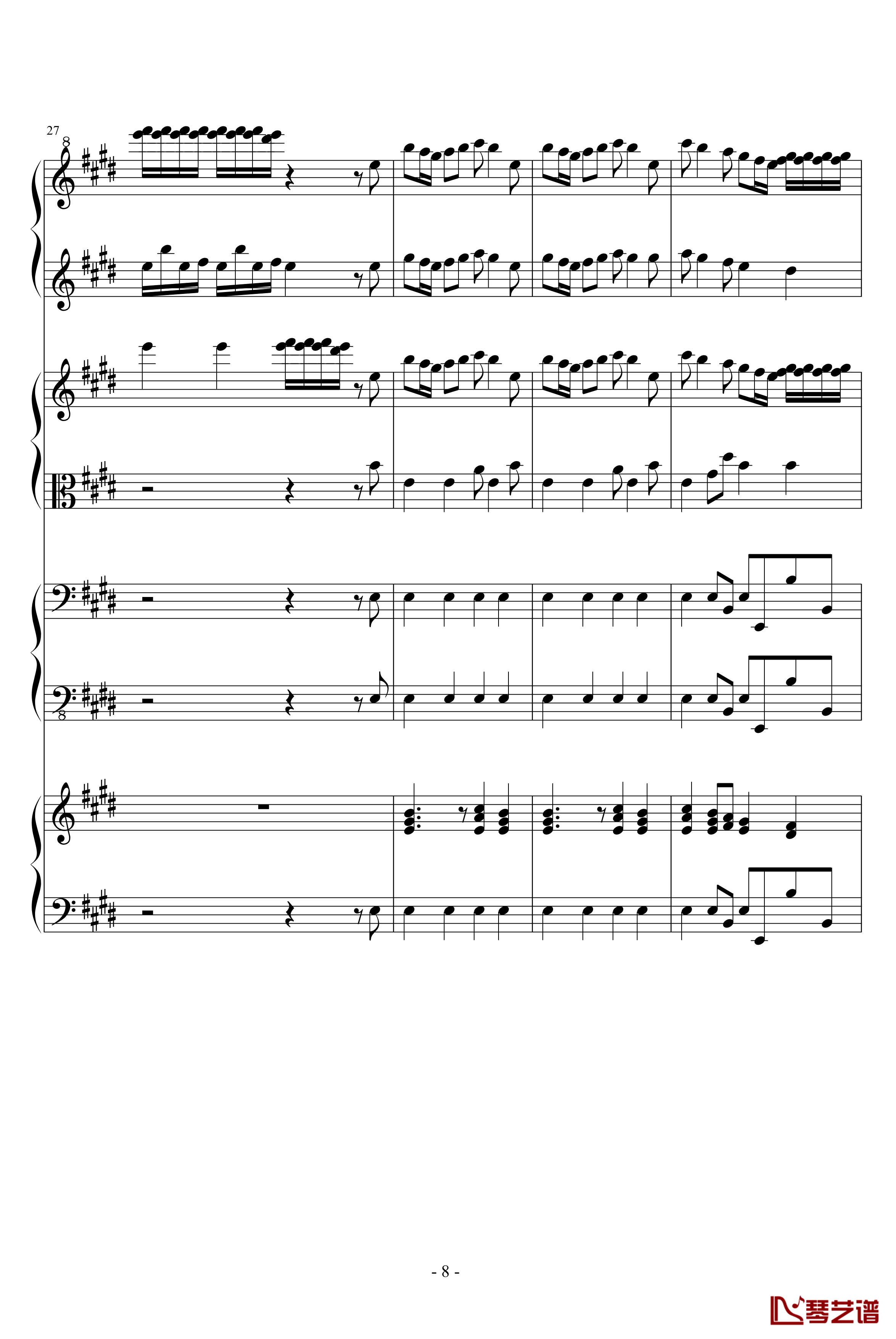 四季·春钢琴谱-钢琴四重奏-维瓦尔第8