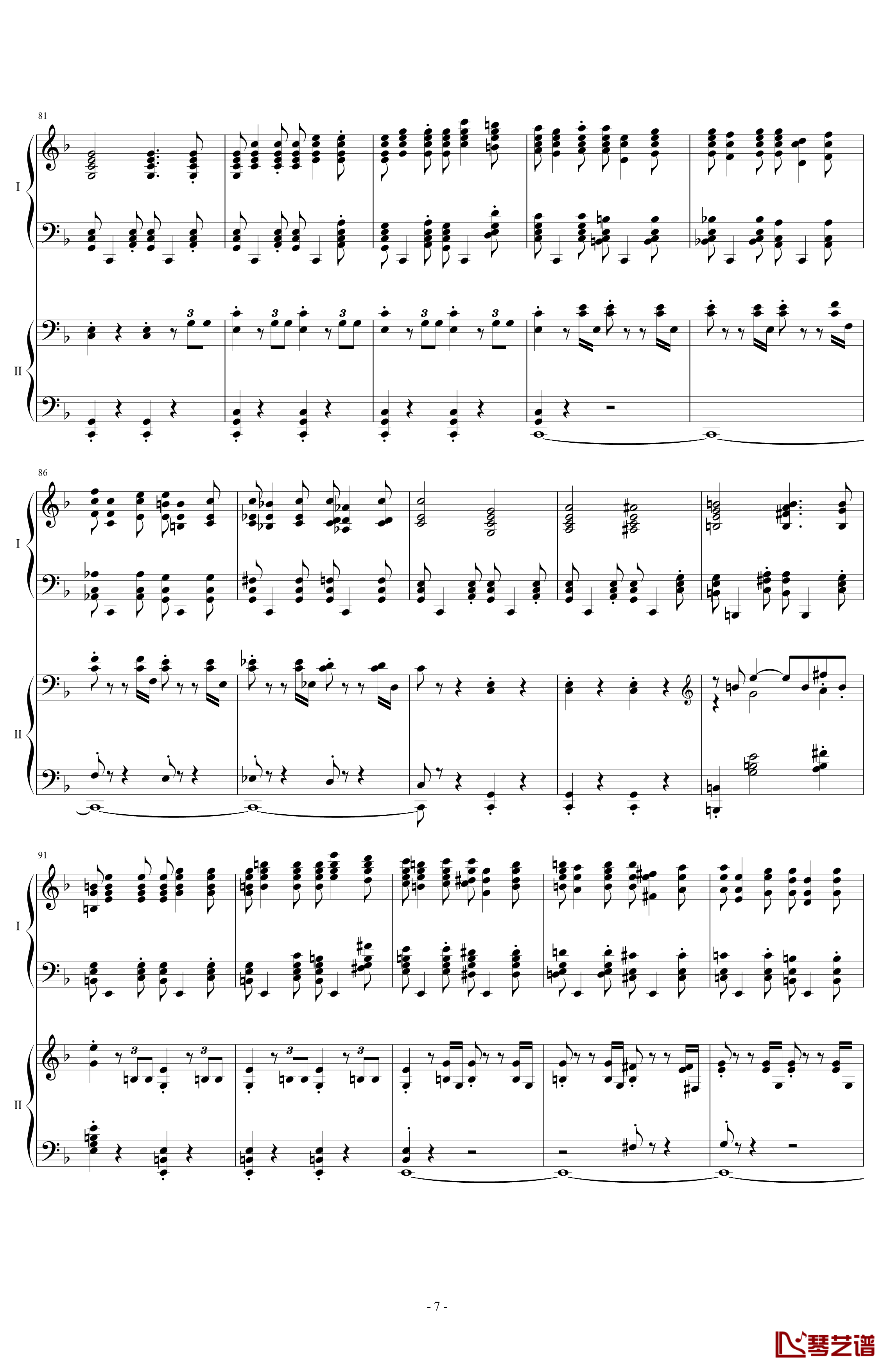 拉三第三乐章41页双钢琴钢琴谱-最难钢琴曲-拉赫马尼若夫7