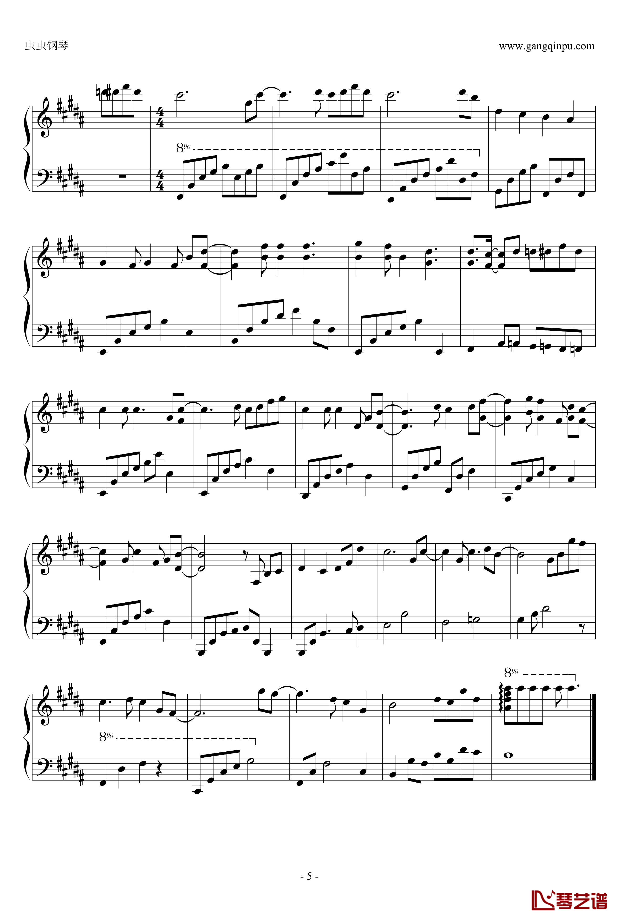 复刻回忆钢琴谱-完整纯钢版-pianoboy5