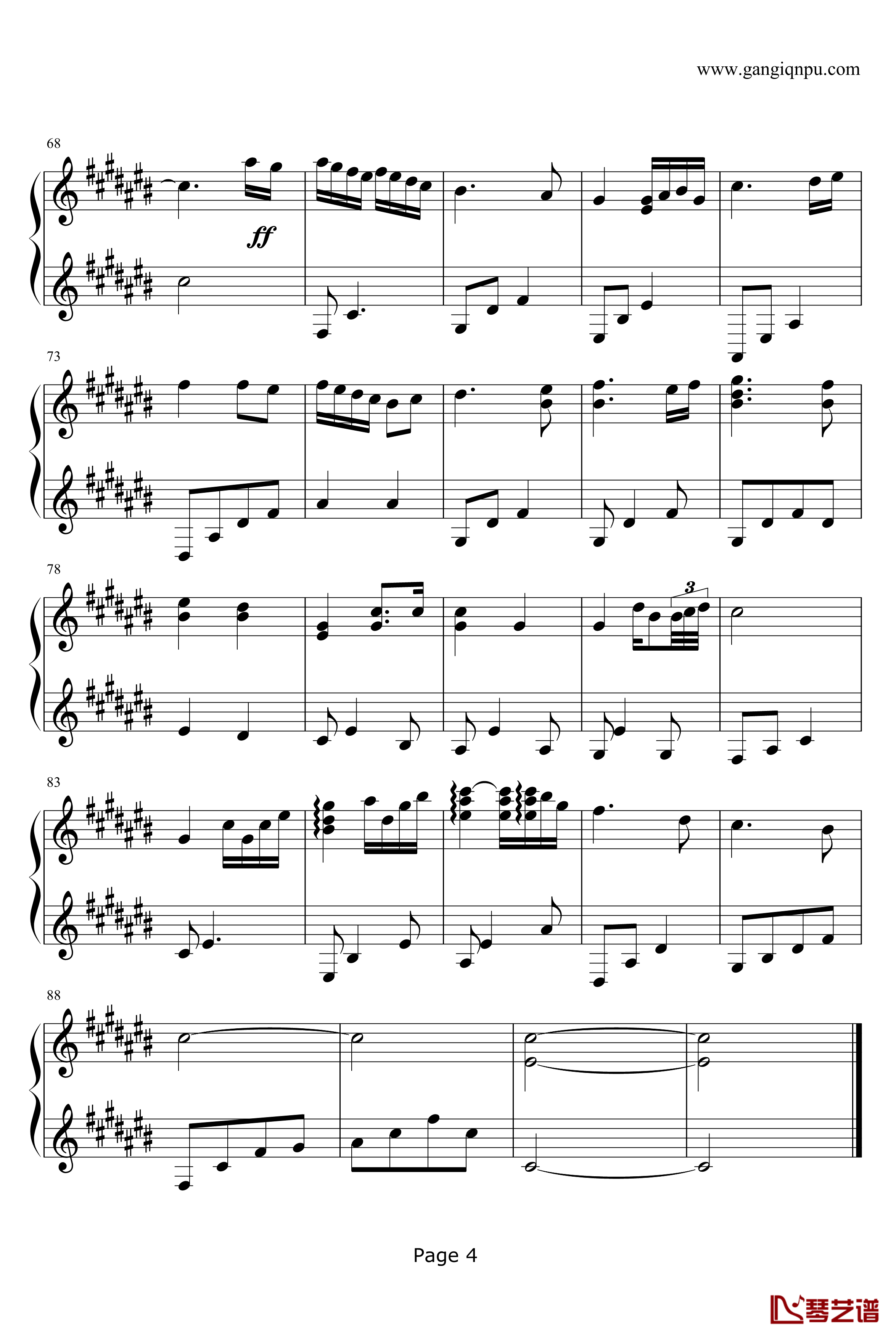 Wedding钢琴谱-升C或C调版-The Daydream4