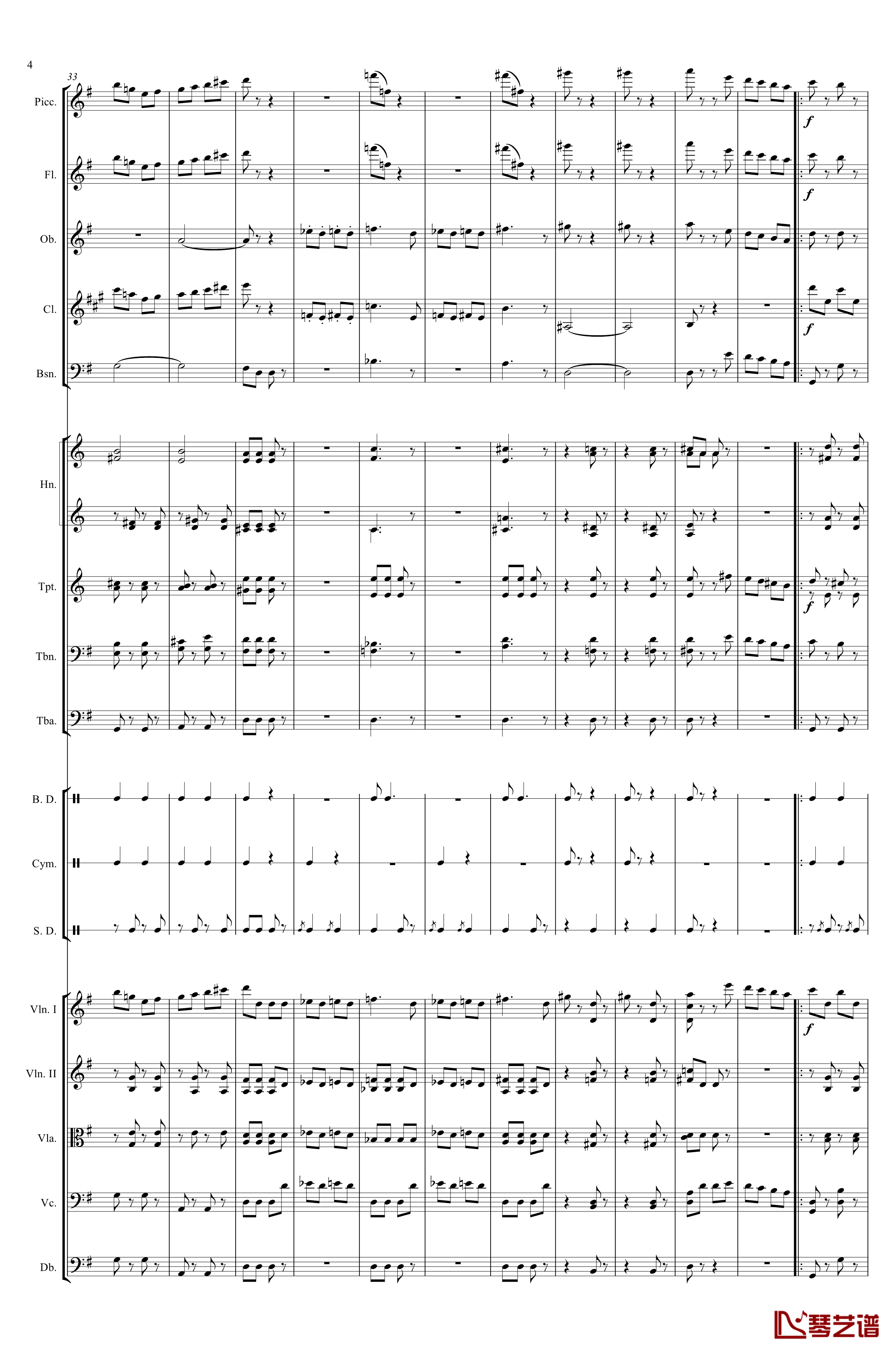电闪雷鸣的快速波尔卡钢琴谱-Johann Jr. Strauss4