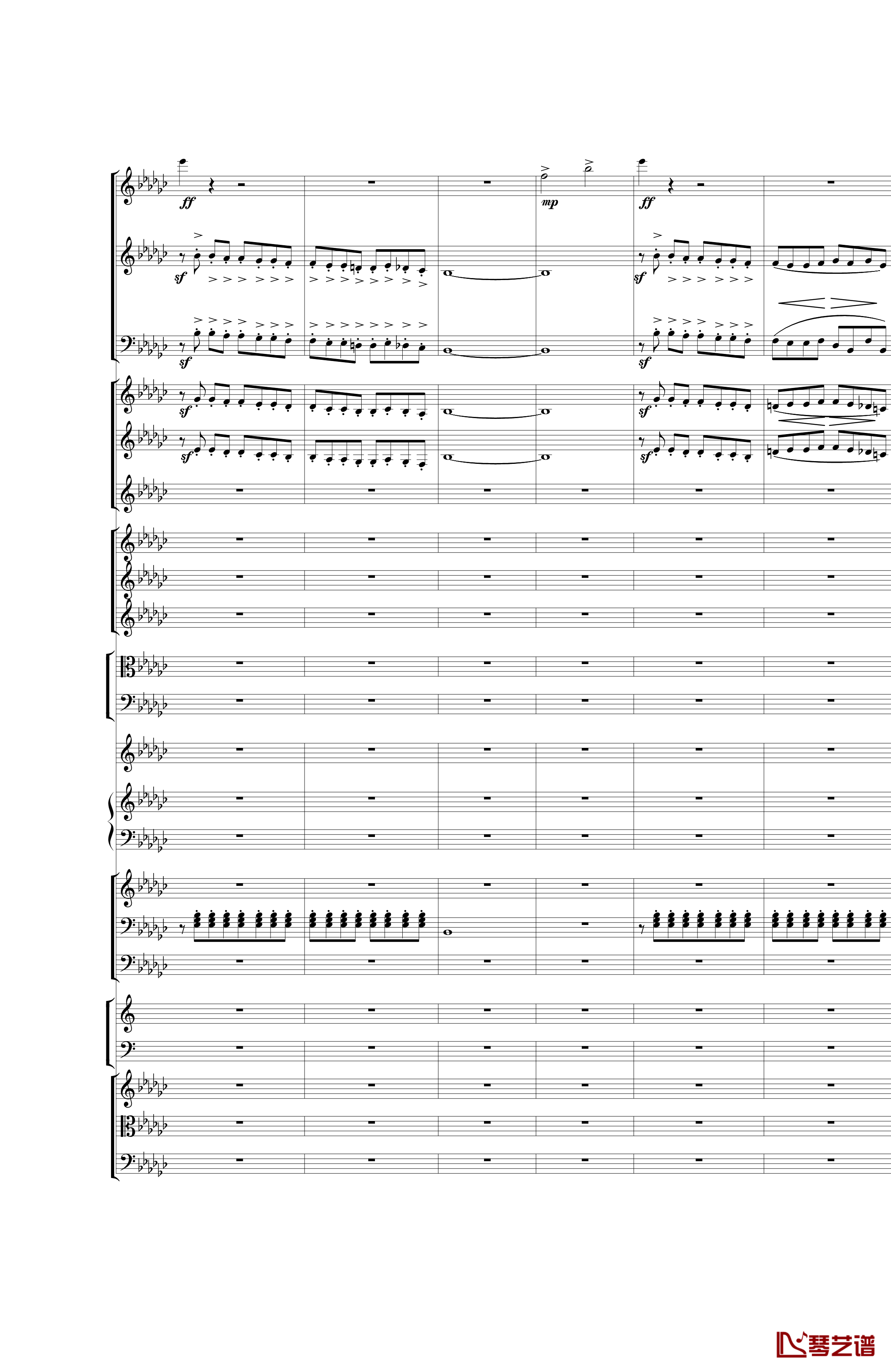Piano Concerto No.3 in E Flat minor钢琴谱 I.Moderto-热情而辉煌2