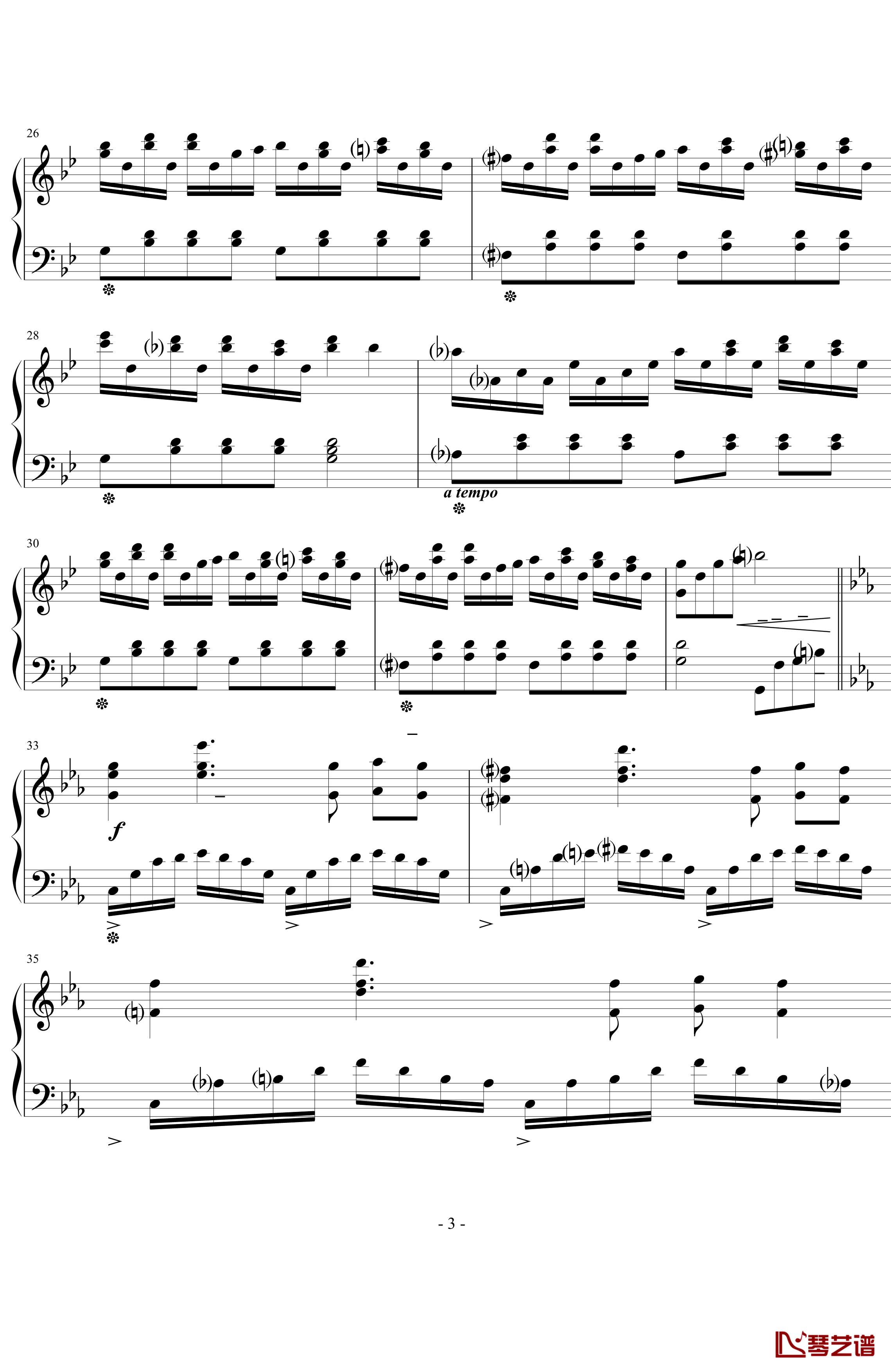 白色的旋律钢琴谱-克莱德曼3