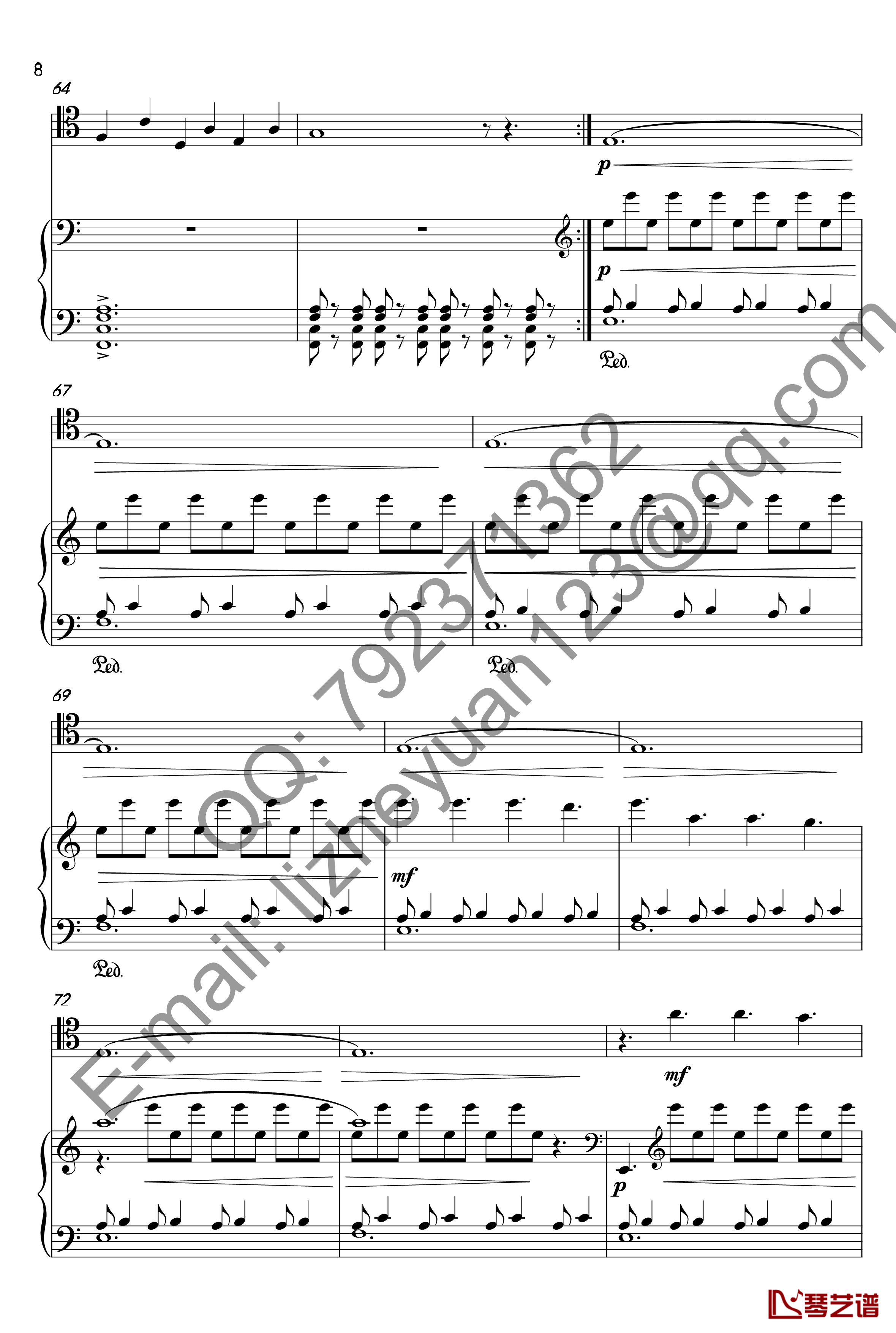 唐顿庄园主题曲钢琴谱-钢琴+大提琴-唐顿庄园8